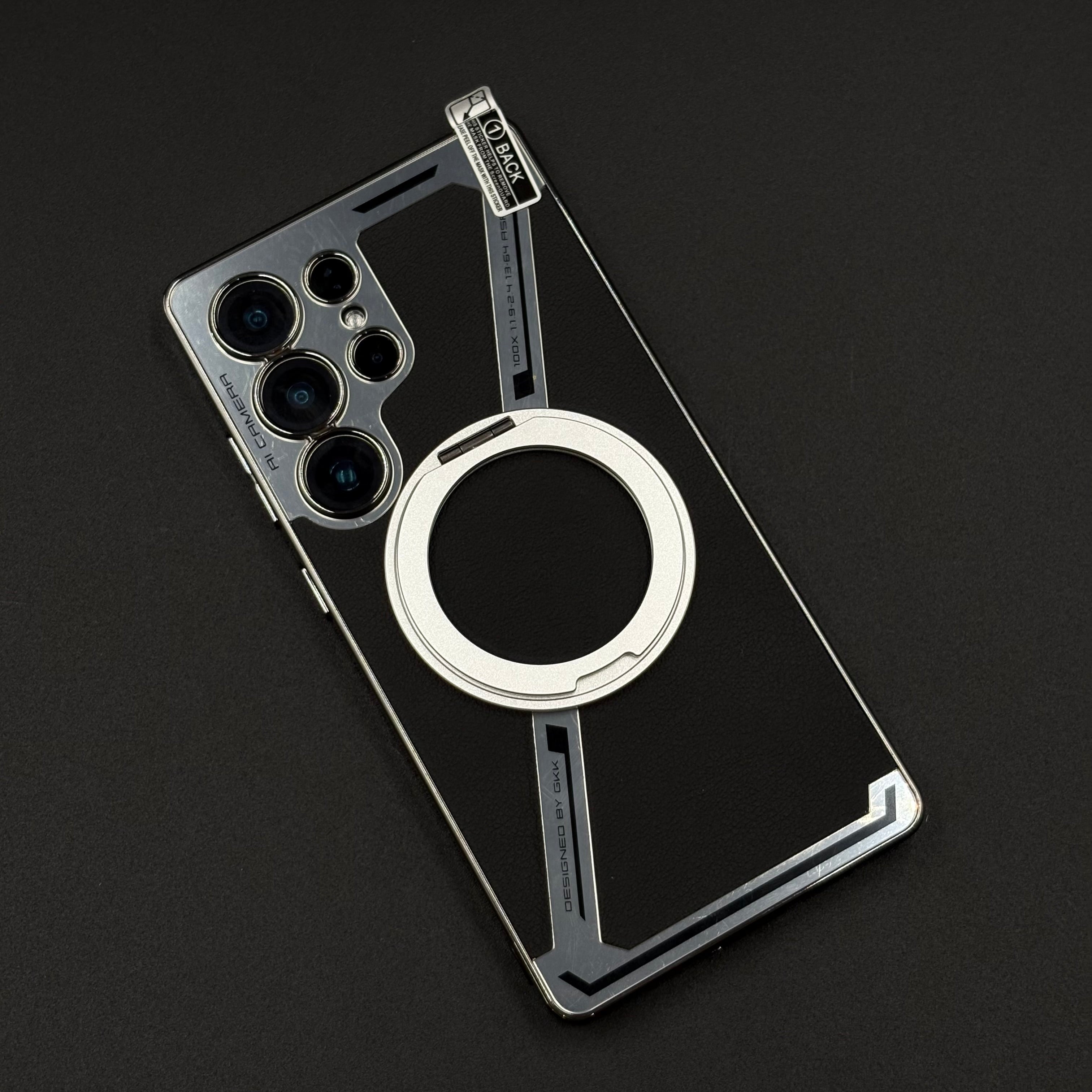 Detachable Metal Ring MagSafe Case for Samsung Galaxy S25 Ultra | Hybrid Armor Design with Magnetic Stand