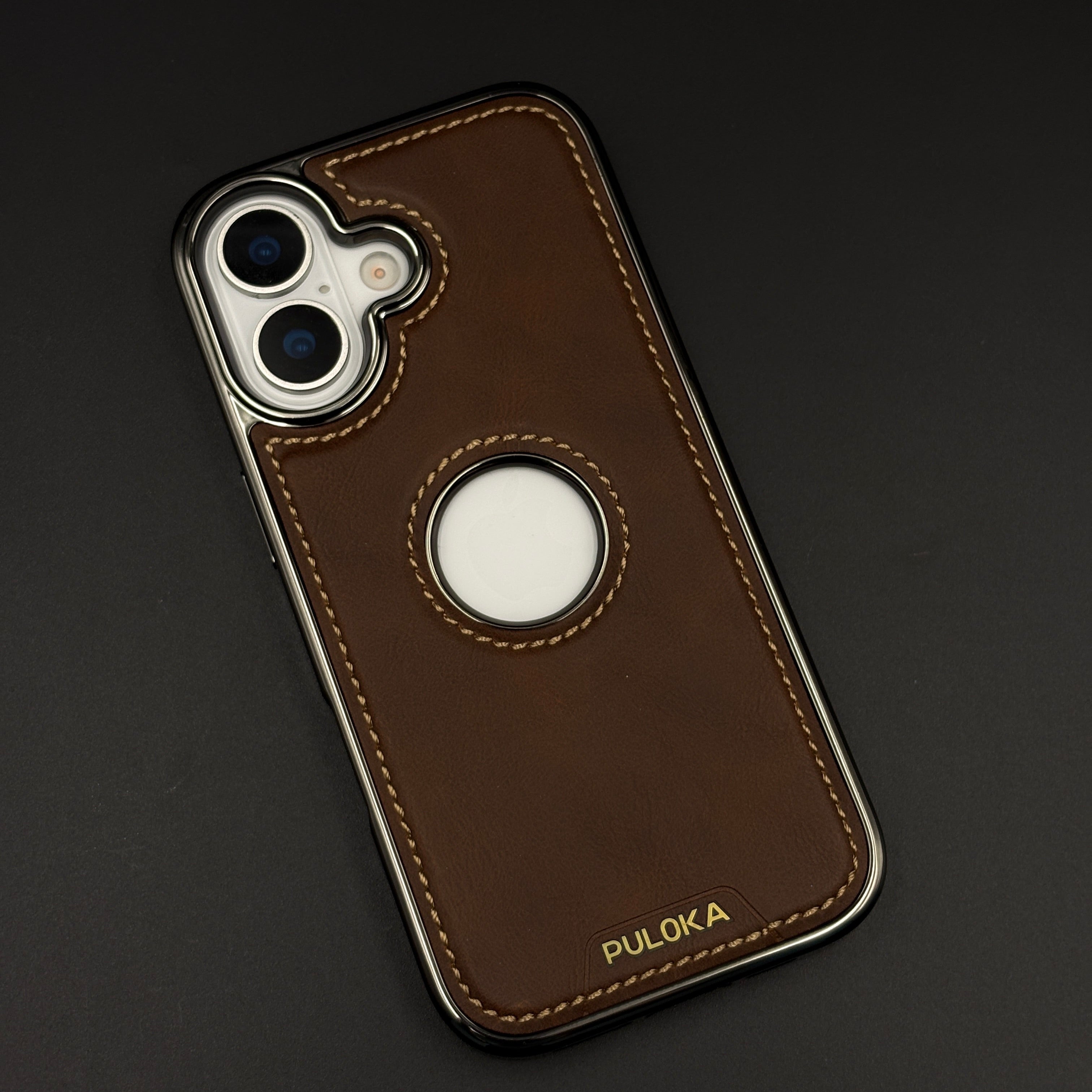 Stitch Leather Hidden MagSafe Logo Cut Case for iPhone 17 | Dual Finish Side Edition