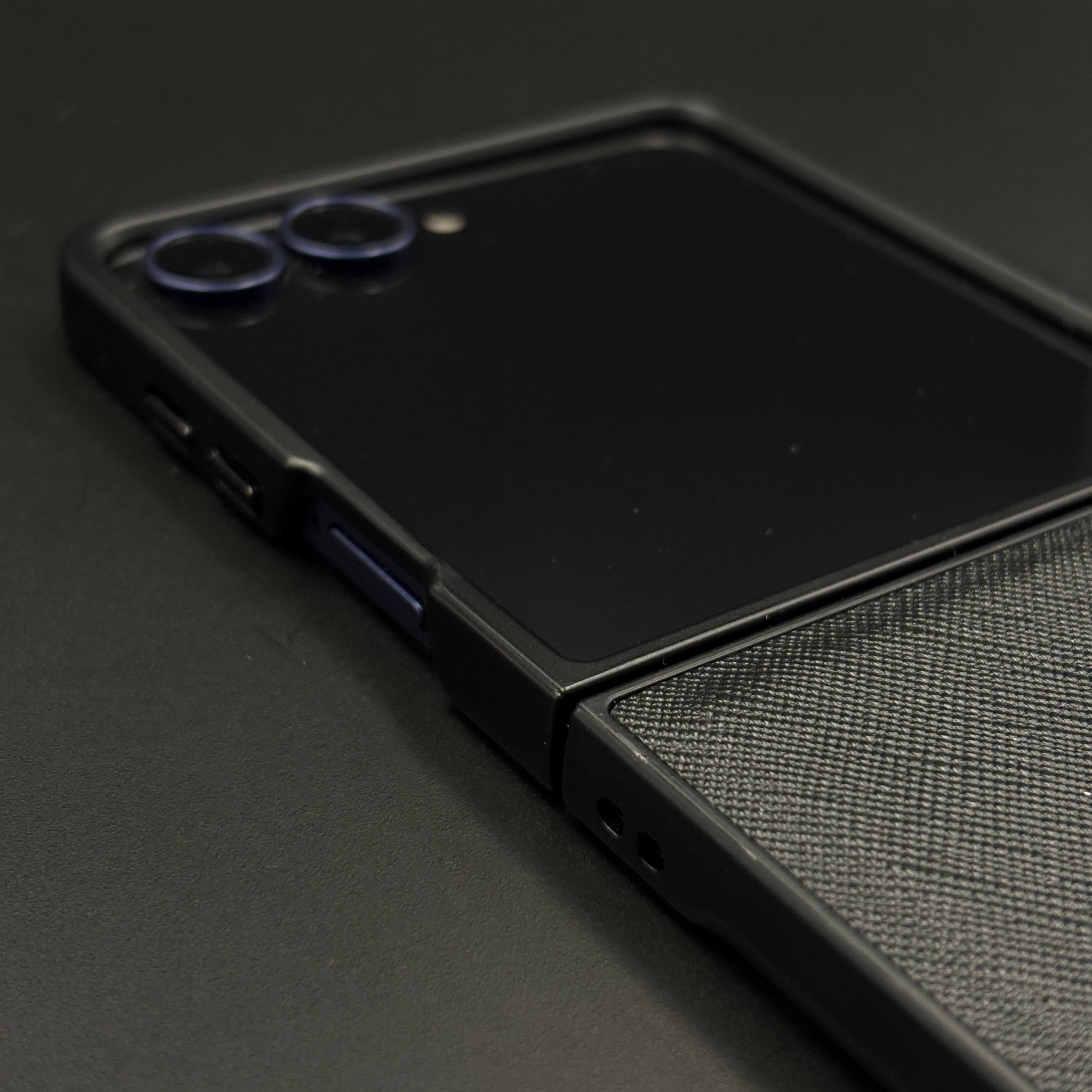 Luxury MB Logo Leather Case for Samsung Galaxy Z Flip 7