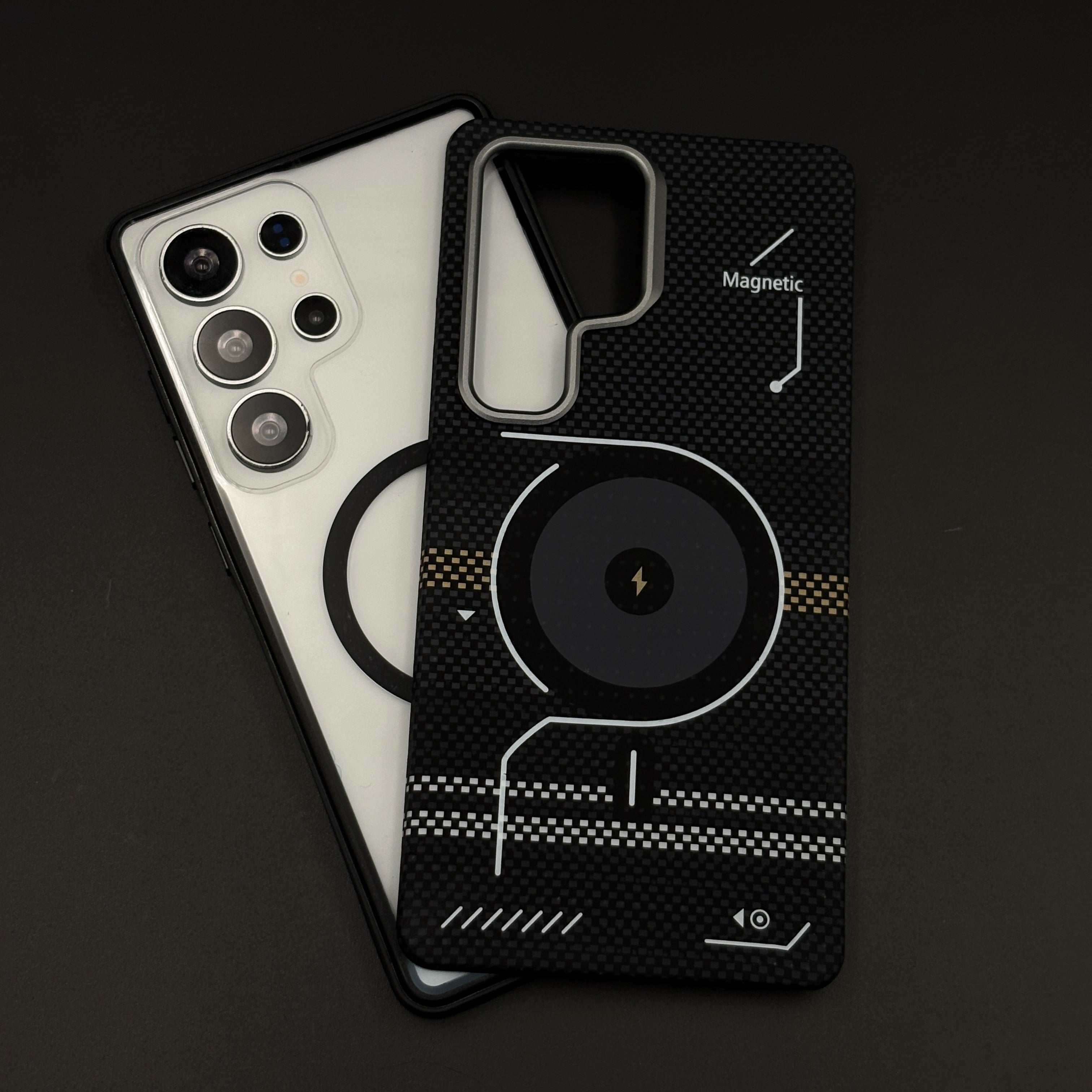 2-in-1 Detachable Magnetic Tech Circuit Case for Samsung Galaxy S25 Ultra | Transparent Shell & Design Plate