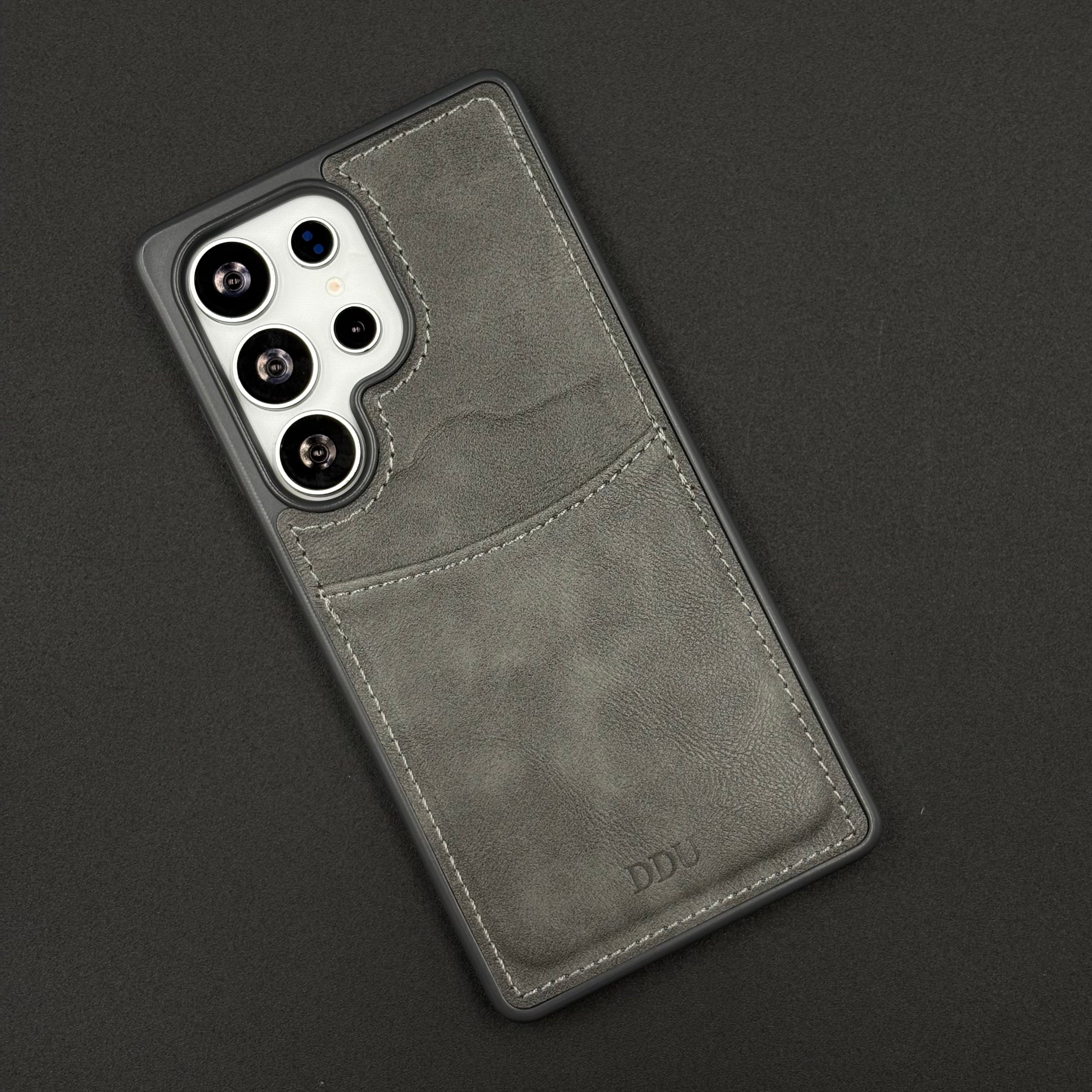 Premium PU Leather Stitch Phone Case for Samsung Galaxy S25 Ultra | Slim Fit with a Wallet/Card Holder