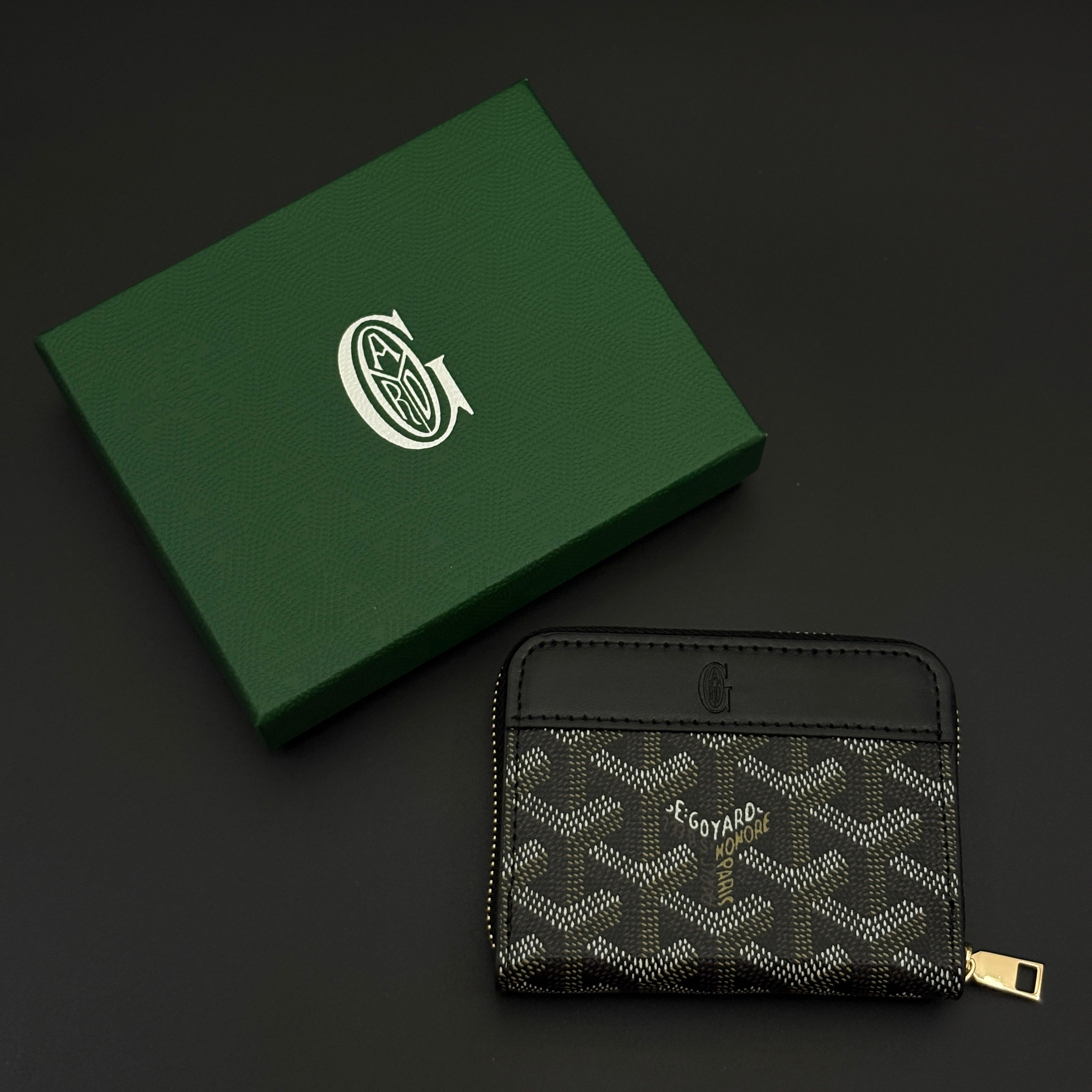 Luxury Brand EGY Compact Zip Card Holder Wallet with Box