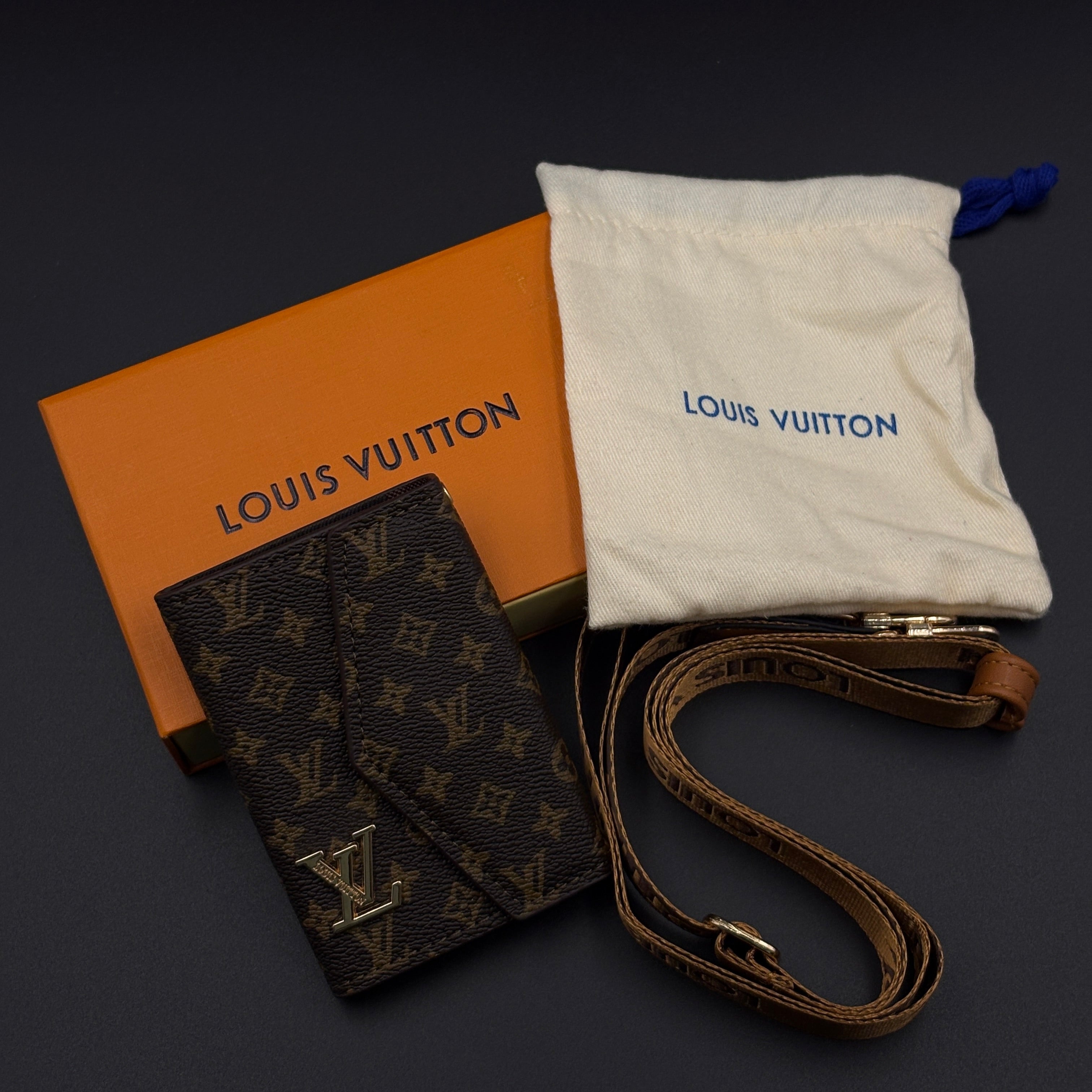 Luxury Fashion Brand Monogram Empreinte Victorine Wallet Card Holder Strap with Box
