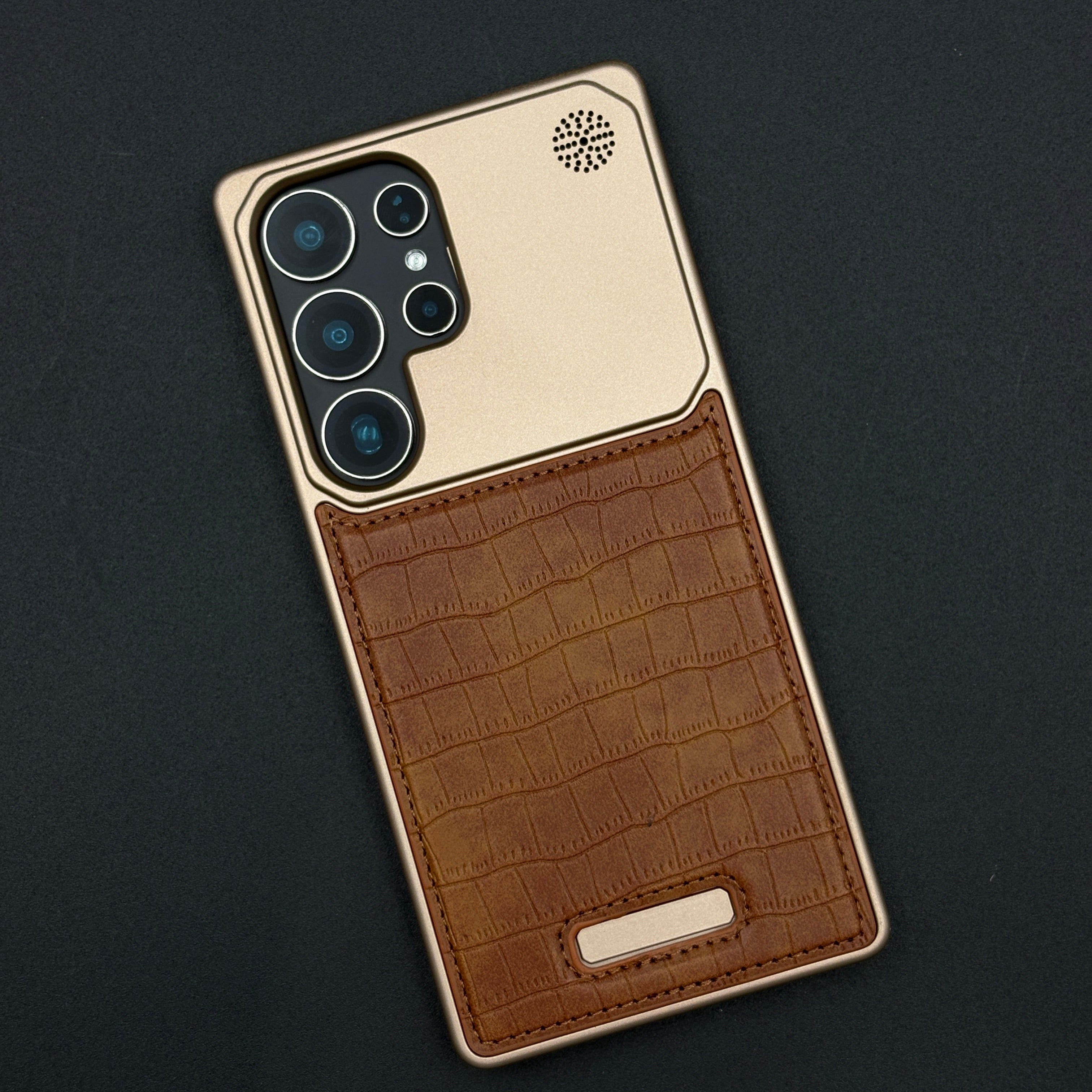 Croc Pattern Phone Case for Samsung Galaxy S25 Ultra | Aeroflex Borderless Frame | Real Feel Leather | MagSafe Compatible