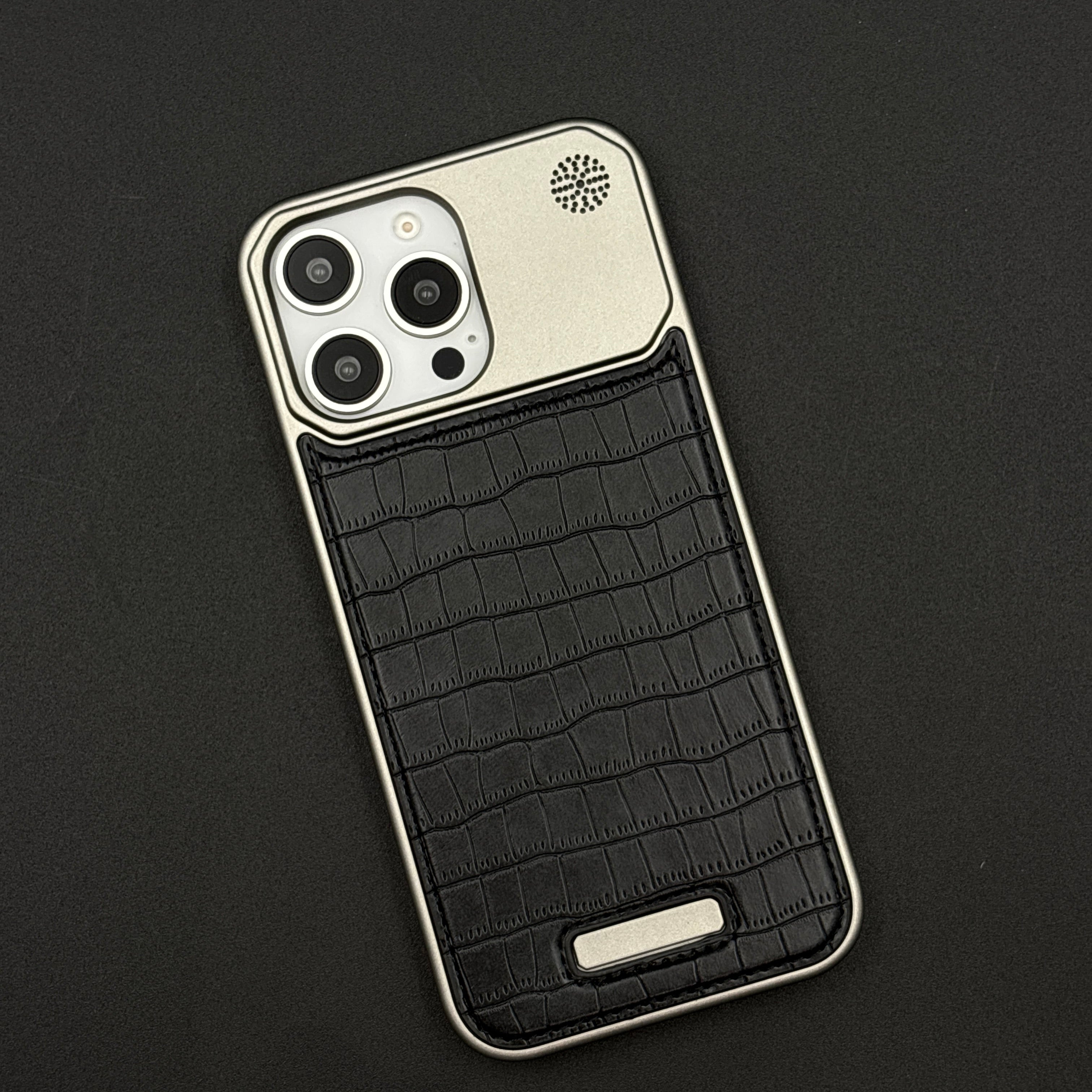 Croc Pattern Phone Case for iPhone Series | Aeroflex Borderless Frame | Real Feel Leather | MagSafe Compatible