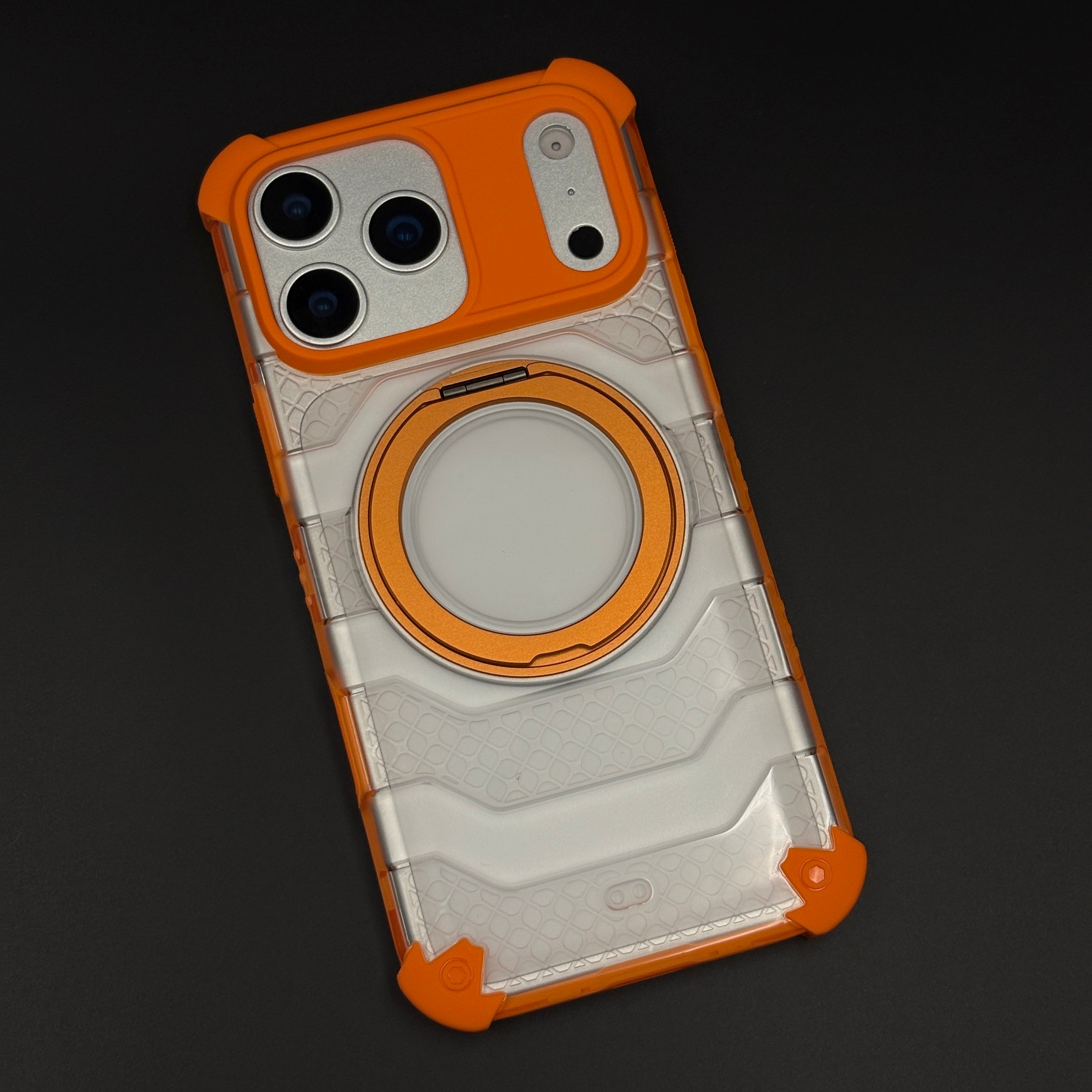 Rugged MagSafe Ring Stand Clear Case for iPhone 17 Series | Shockproof Armor Cover