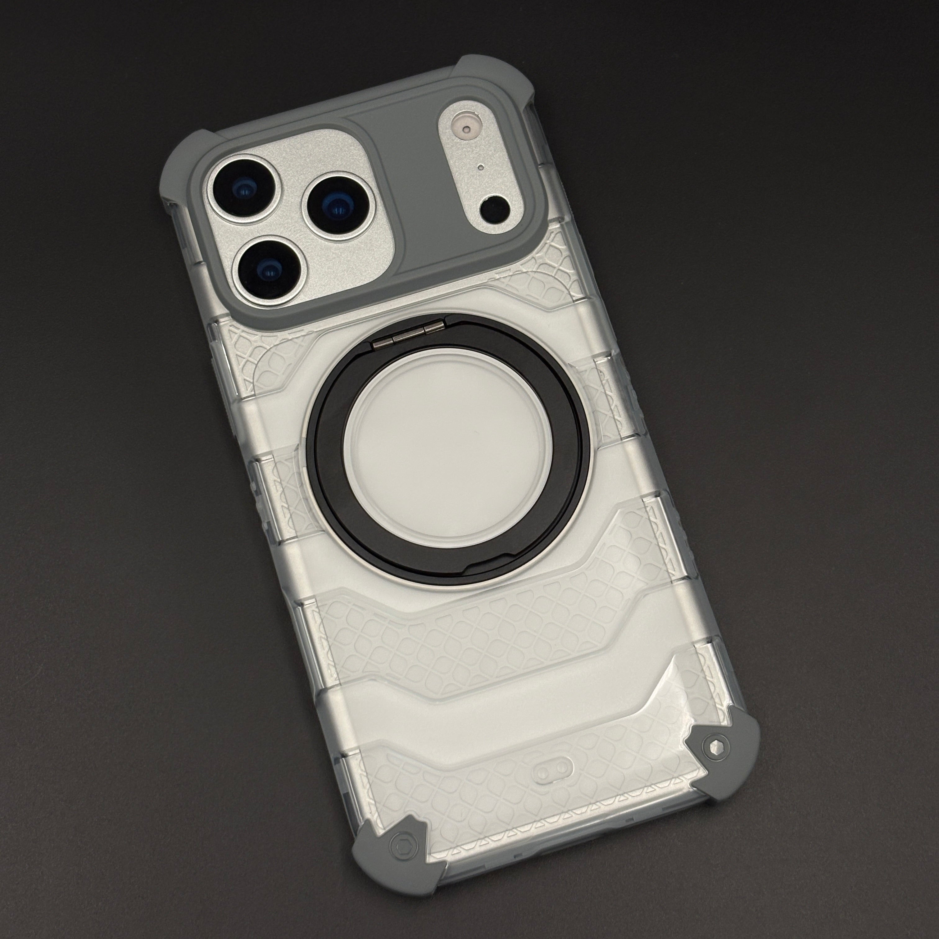 Rugged MagSafe Ring Stand Clear Case for iPhone 17 Series | Shockproof Armor Cover