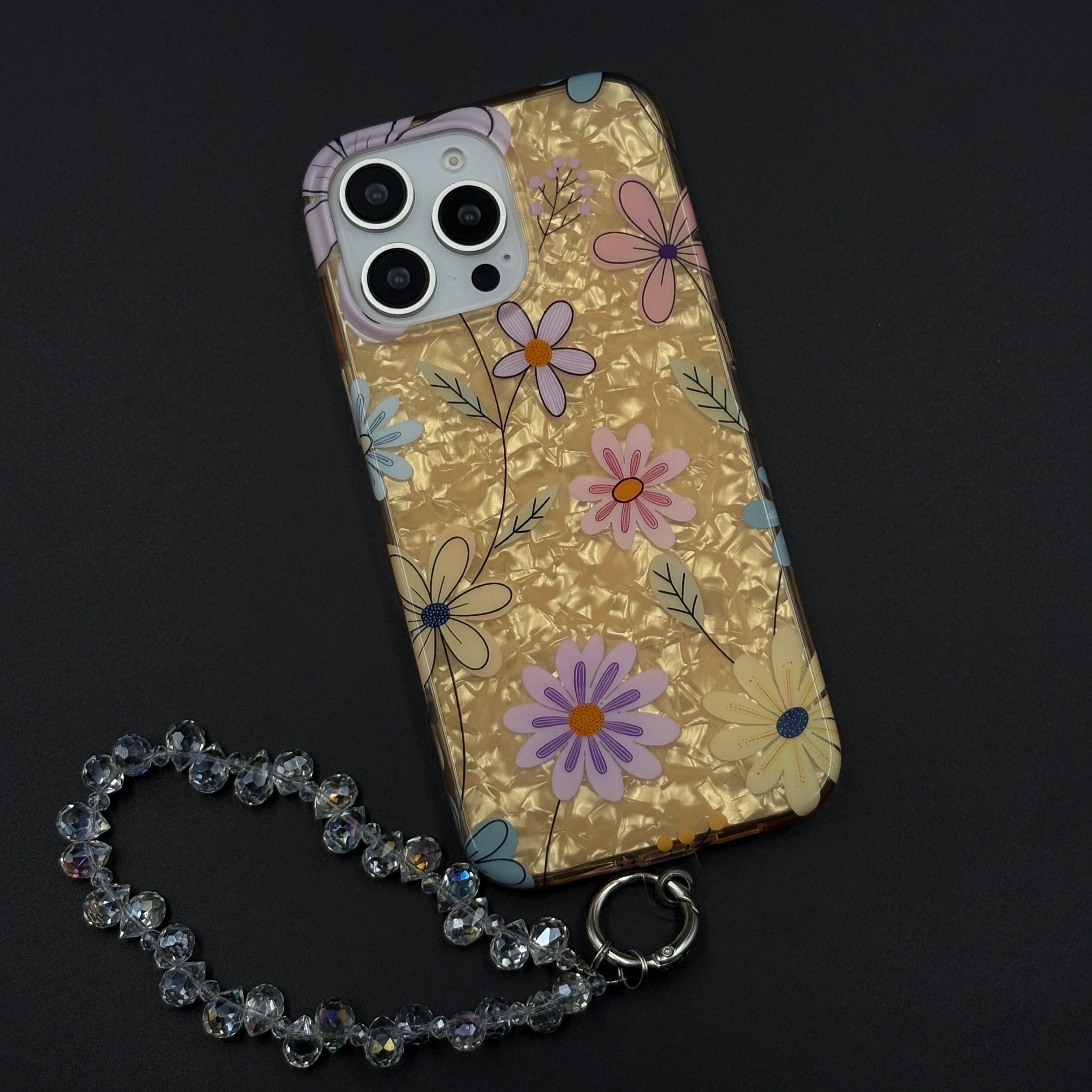 Golden Meadow Bloom with Sling Mobile Case Cover for iPhone