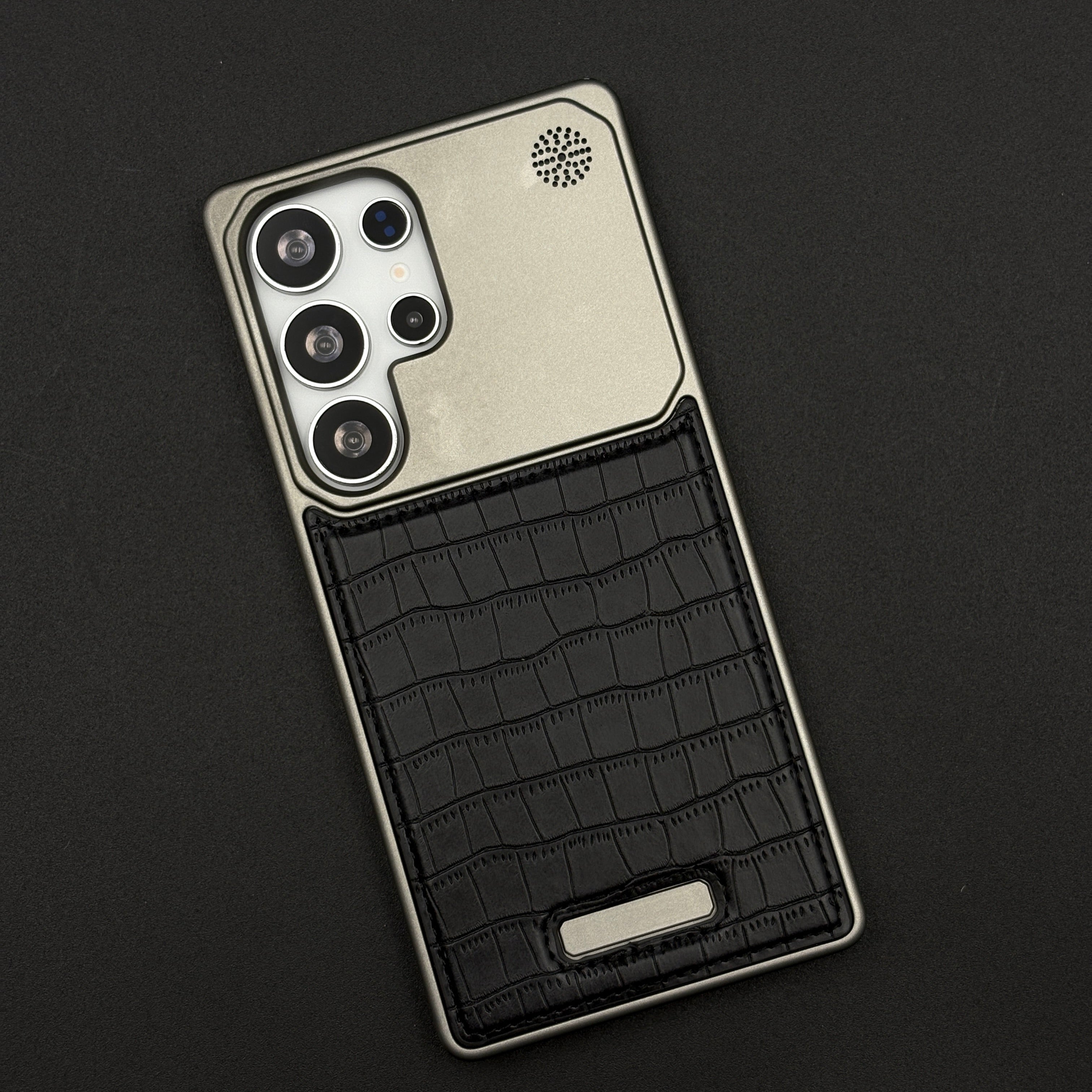 Croc Pattern Phone Case for Samsung Galaxy S25 Ultra | Aeroflex Borderless Frame | Real Feel Leather | MagSafe Compatible