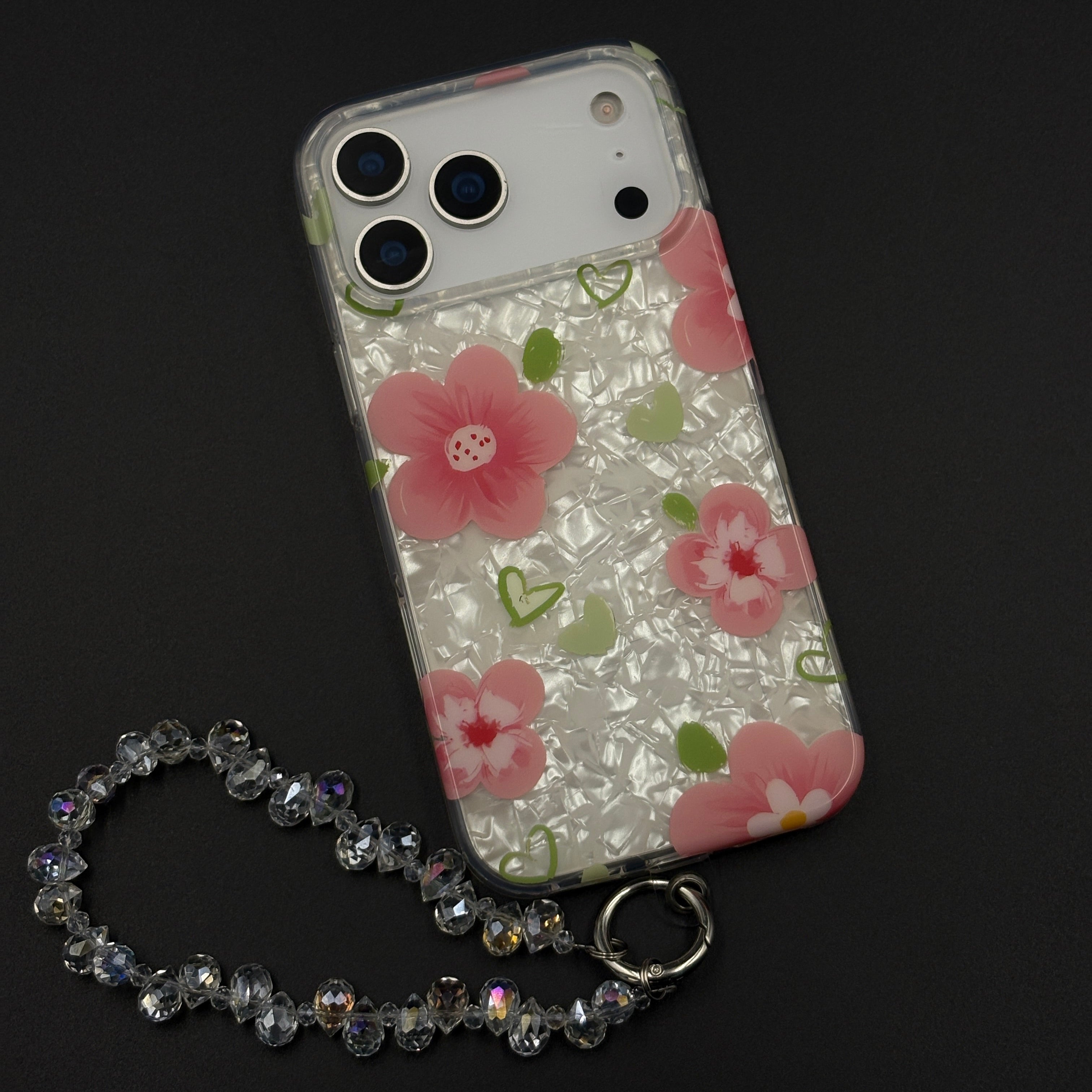 Pink Blossom Heart with Sling Mobile Case Cover for iPhone 17 Series