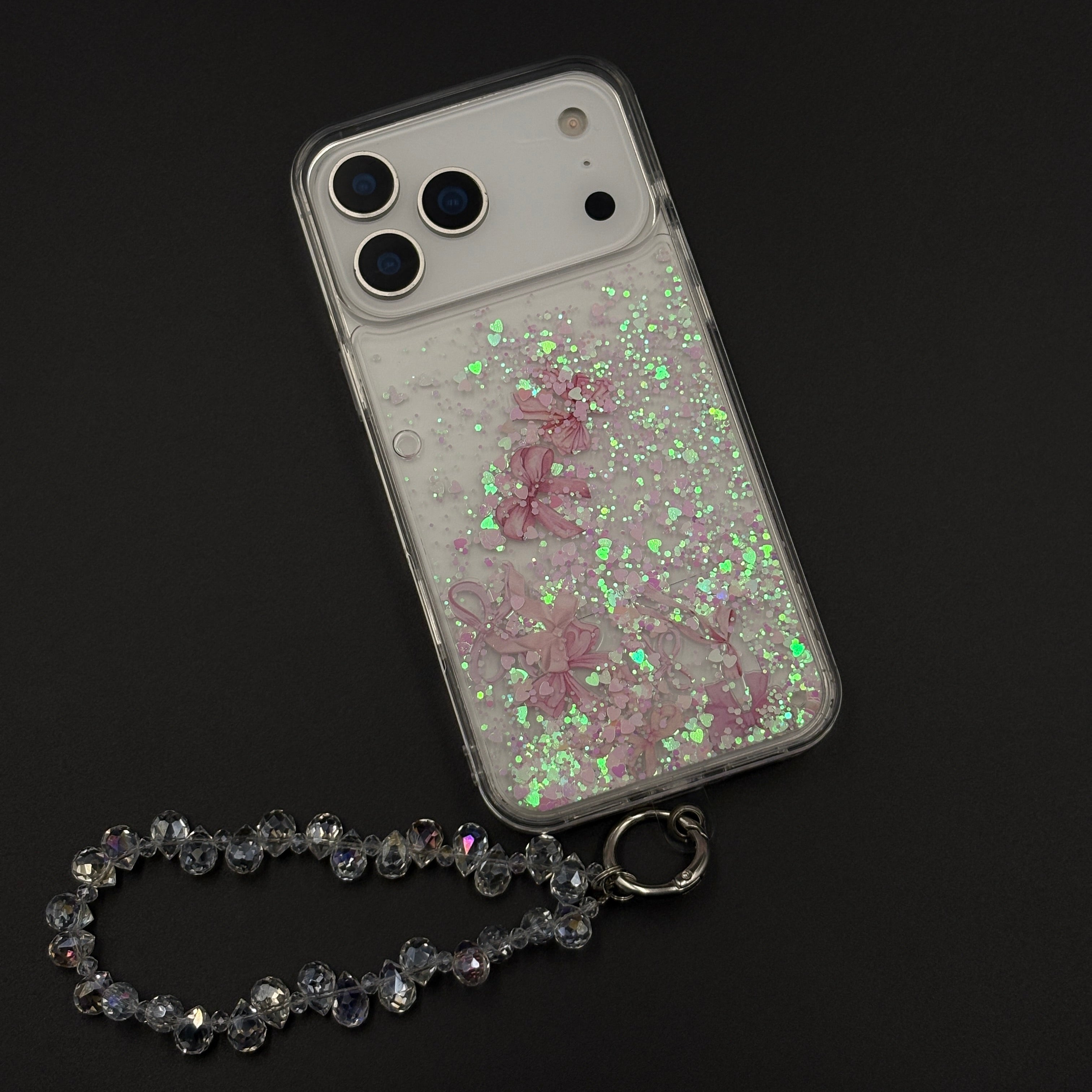 Bow & Butterfly Bloom Confetti Floating Mobile Case Cover for iPhone 17 Series