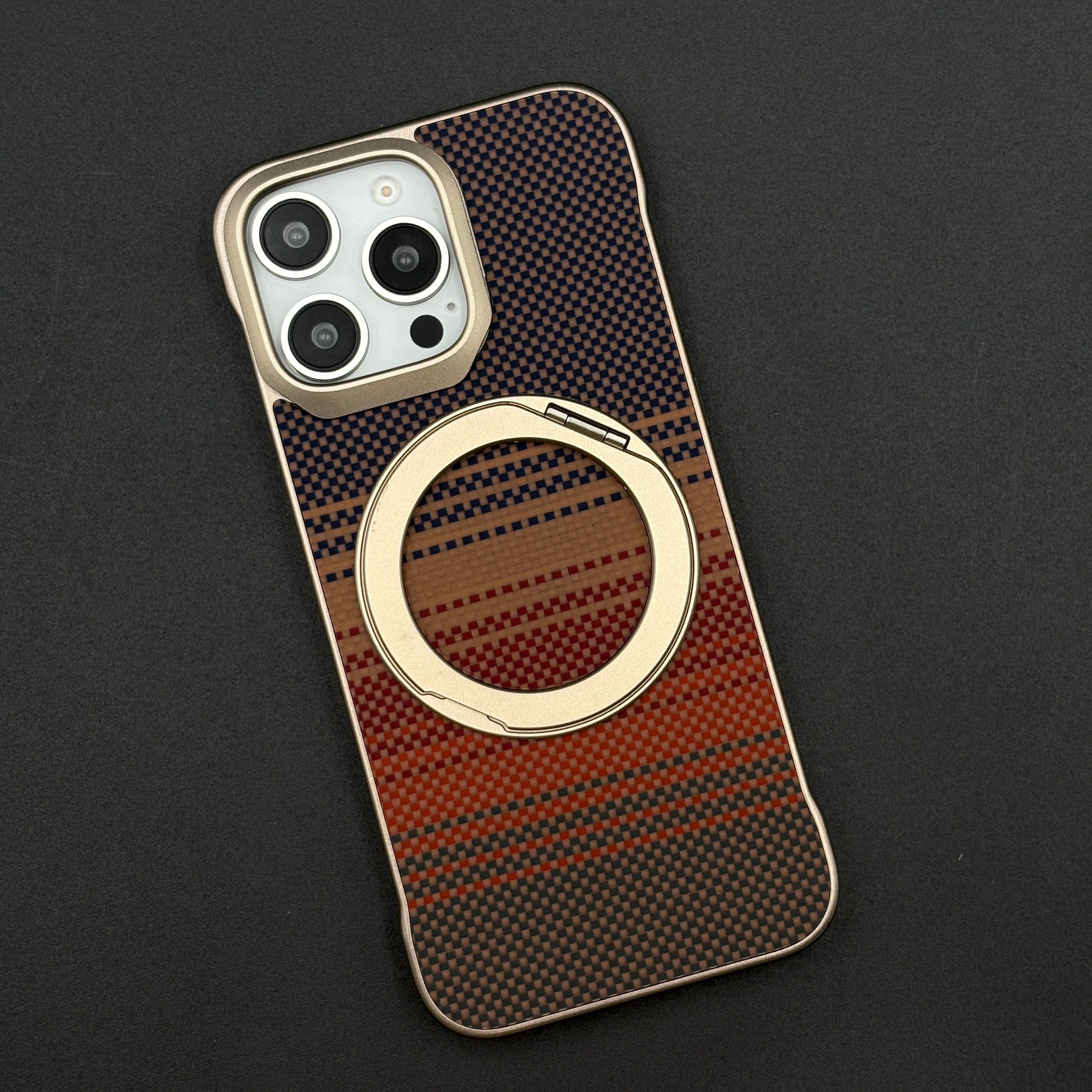 Carbon Fibre Metal Frame Case for iPhone Series | MagSafe Compatible Stand | Rugged Style Protection