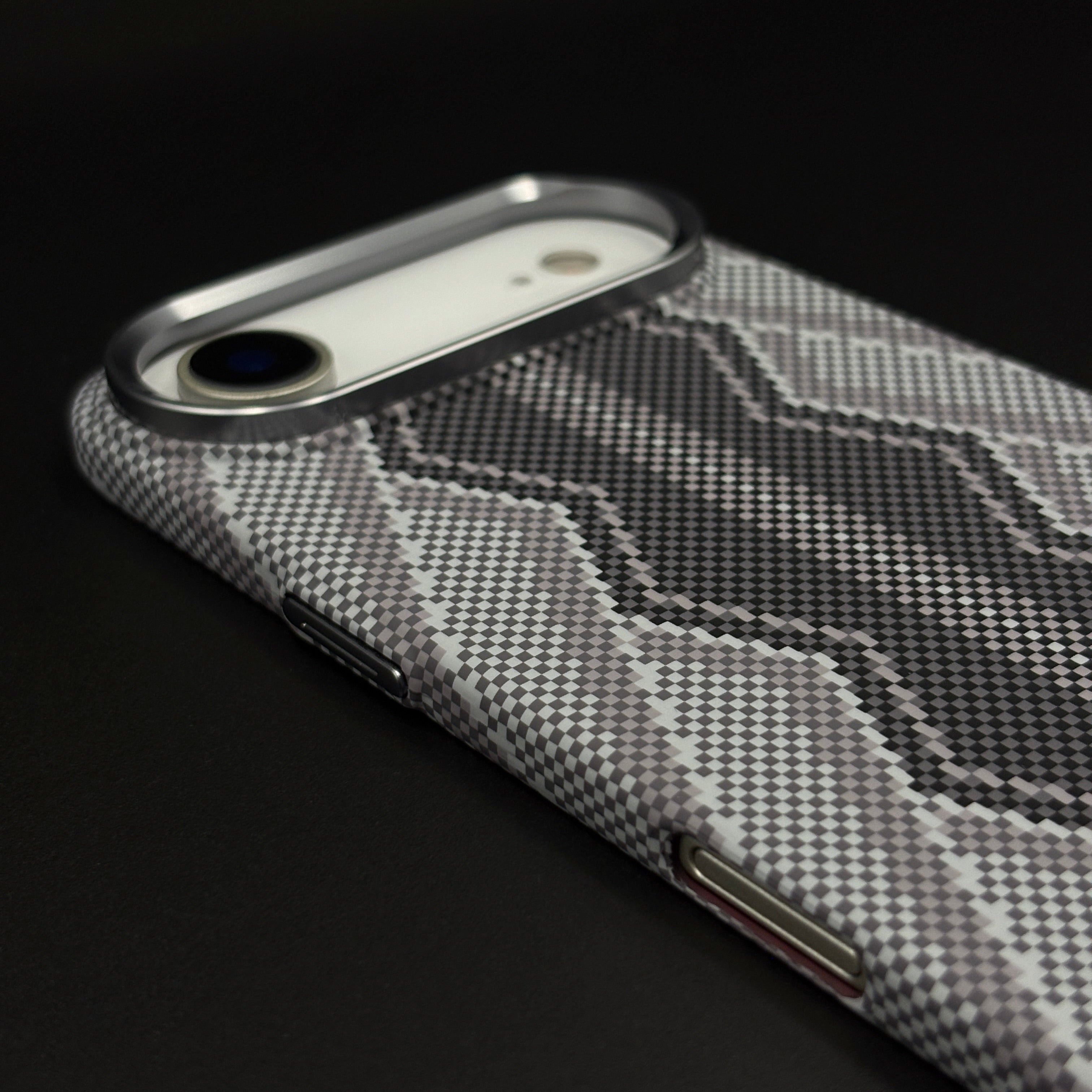Storm Grey Zigzag Case Slim Mobile Case Cover for iPhone 17 Air | Rare Aramid Texture Finish | Real Carbon Fibre Feel | Hidden MagSafe