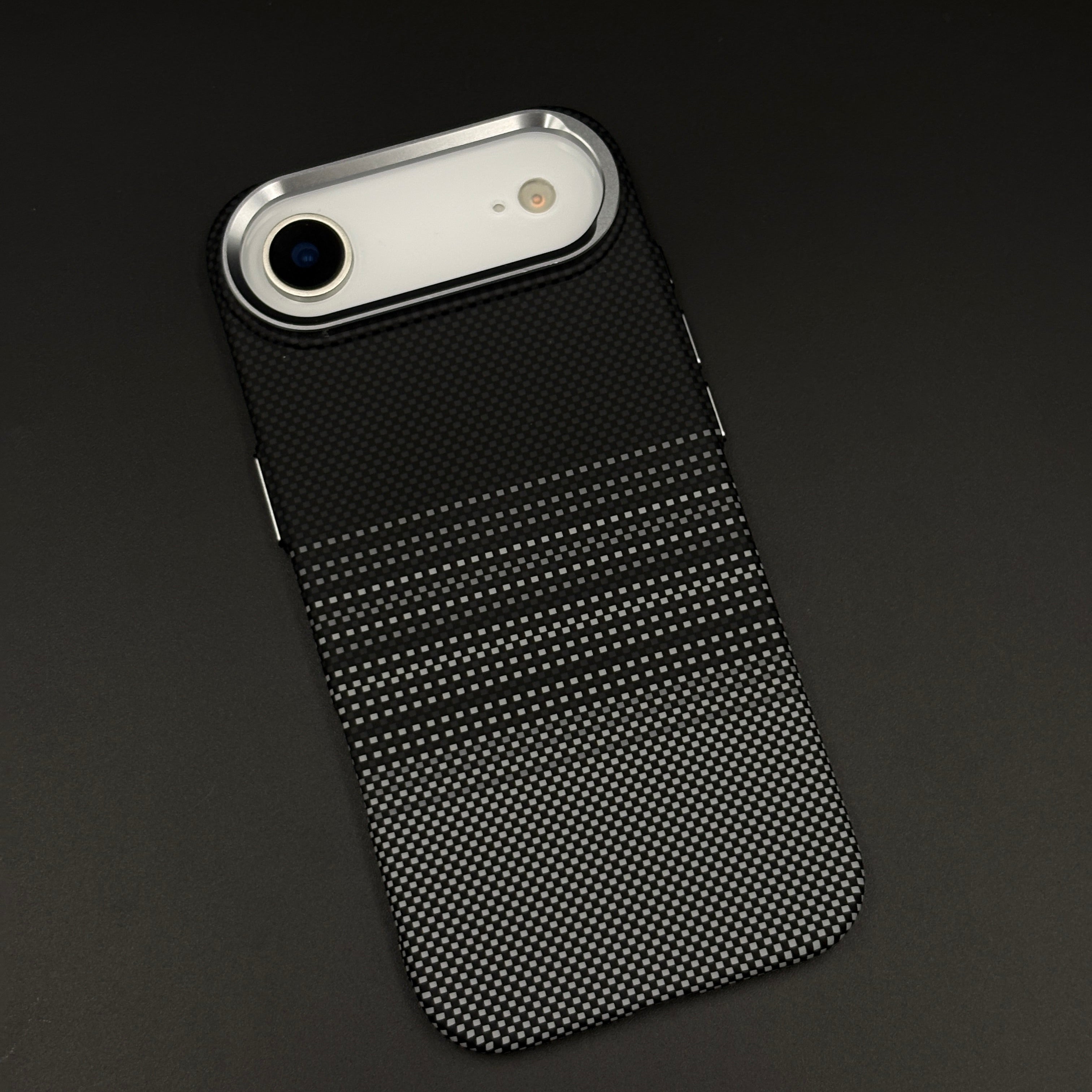 Black Graphite Stripe Case Slim Mobile Case Cover for iPhone 17 Air | Rare Aramid Texture Finish | Real Carbon Fibre Feel | Hidden MagSafe