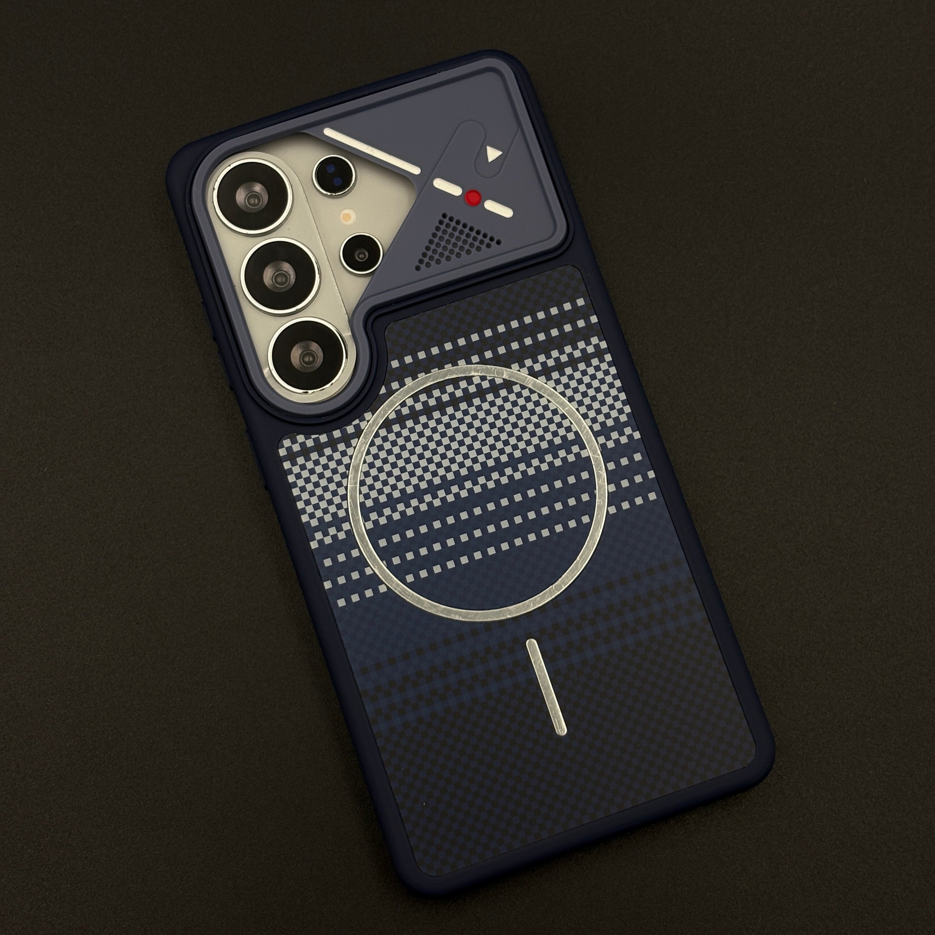 Carbon Fiber Pixel Grid MagSafe Case for Samsung Galaxy S26 Ultra