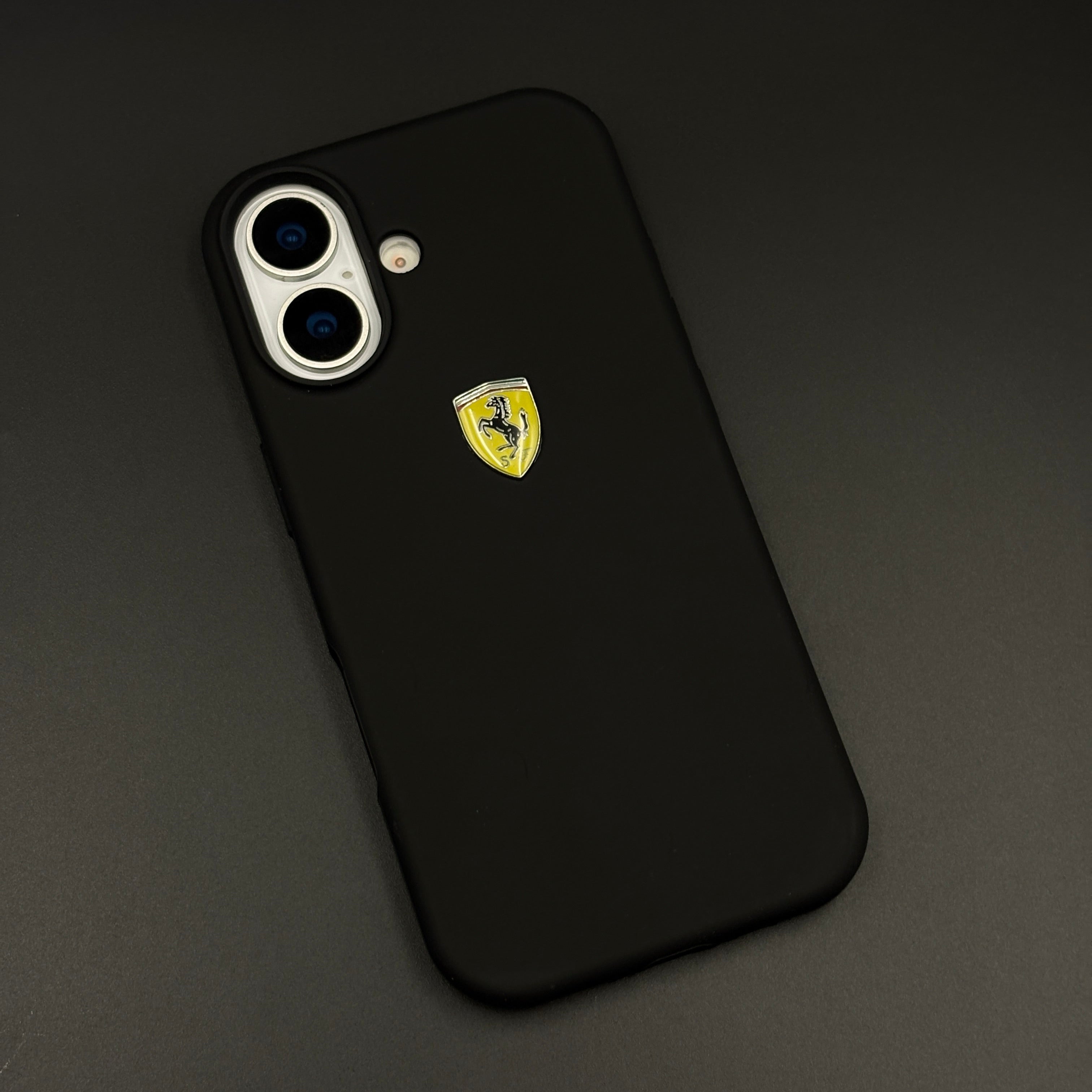 FR Edition Smooth Silk Feel Black Silicone Phone Case Cover for iPhone 17 | Sporty Luxury Finish