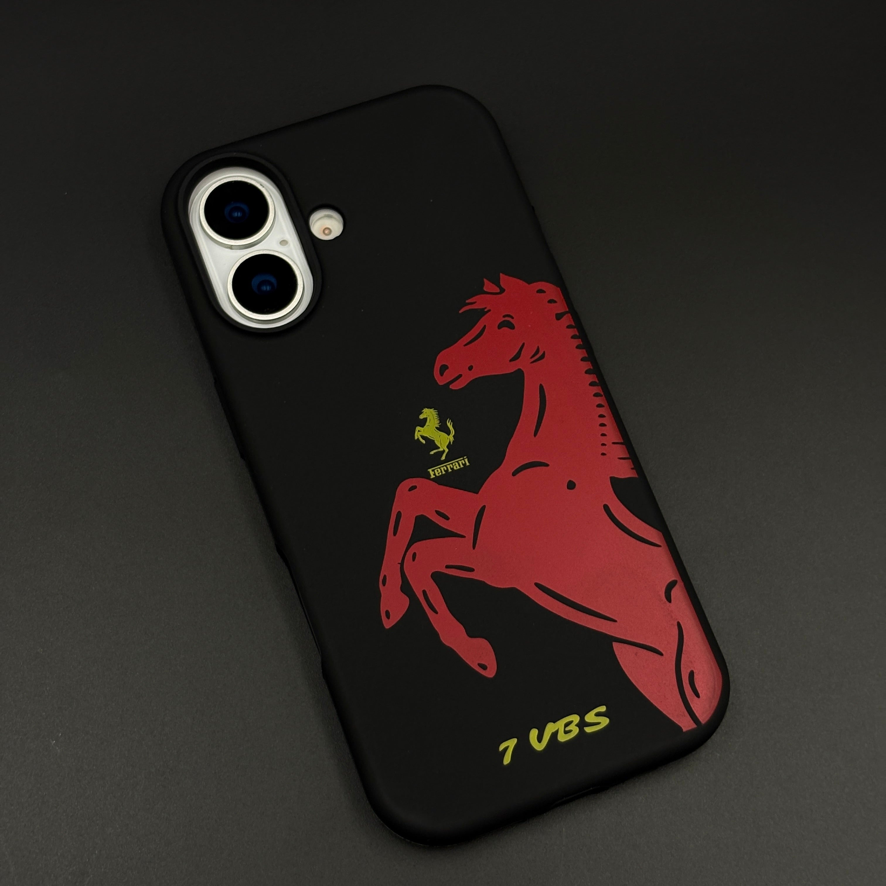 FR Horse Silhouette Black Mobile Case Cover for iPhone 17 | Soft Silicone Touch | Sports Edition