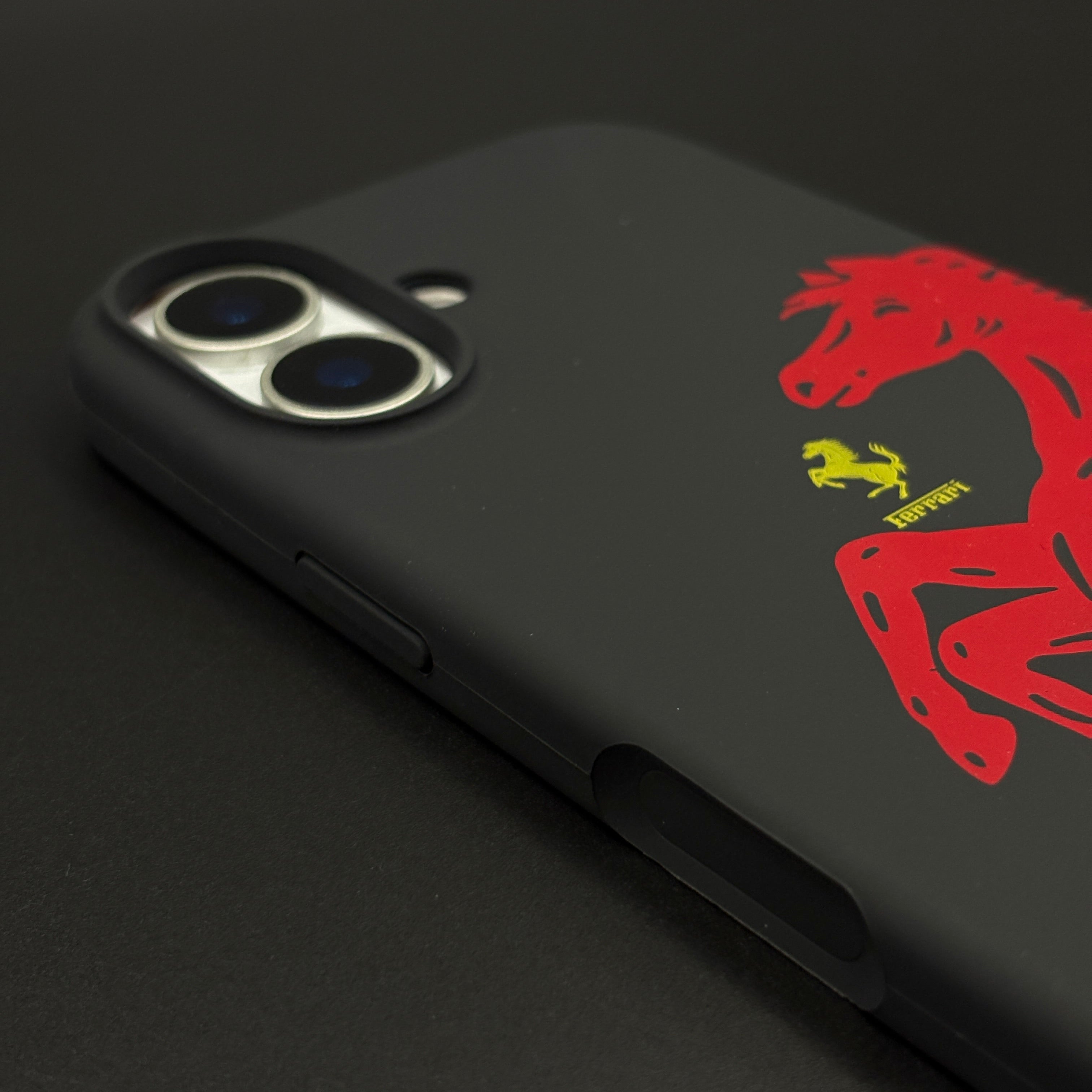 FR Horse Silhouette Black Mobile Case Cover for iPhone 17 | Soft Silicone Touch | Sports Edition