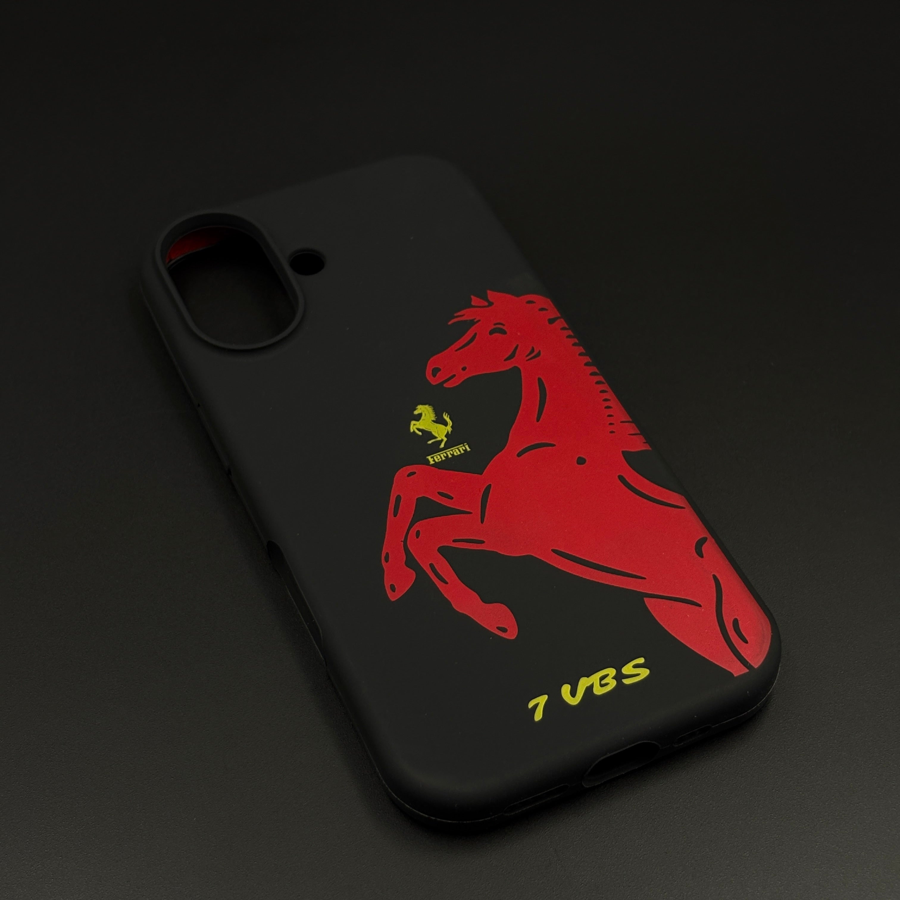 iPhone Sport Series FR Horse Premium Liquid Silk Black Silicone Case