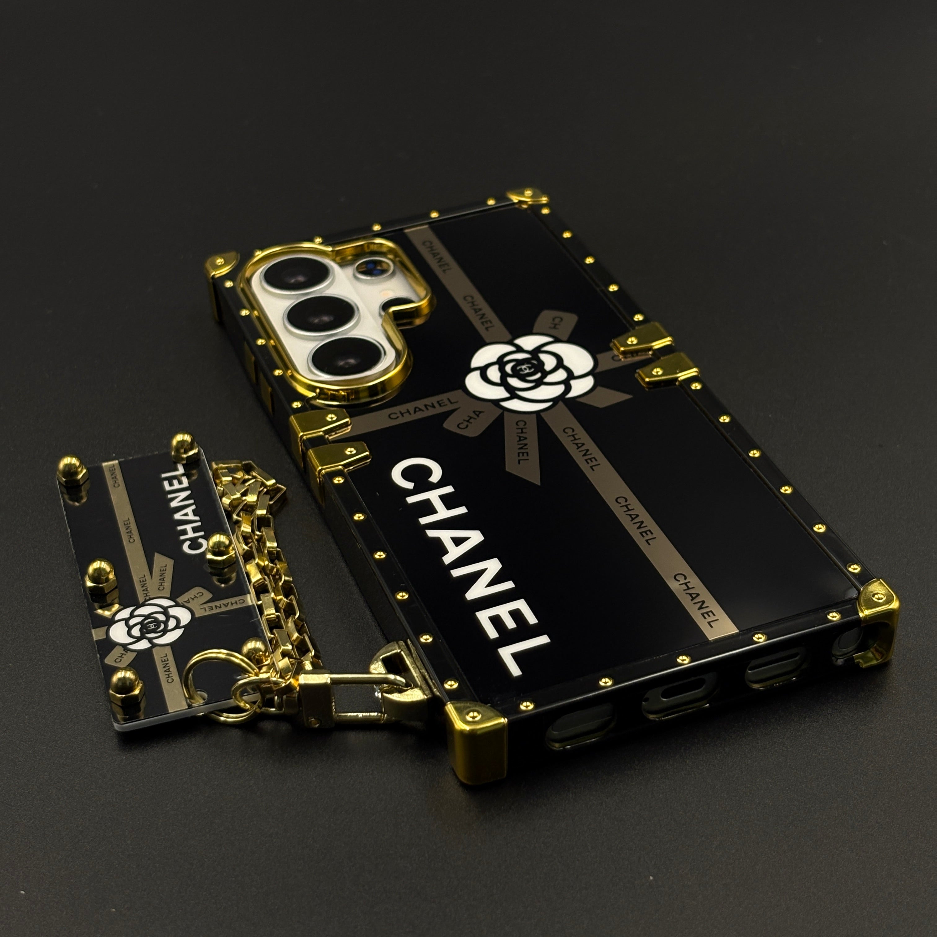 Luxury CC Square Trunk Case with Chain for Samsung Galaxy S26 Ultra