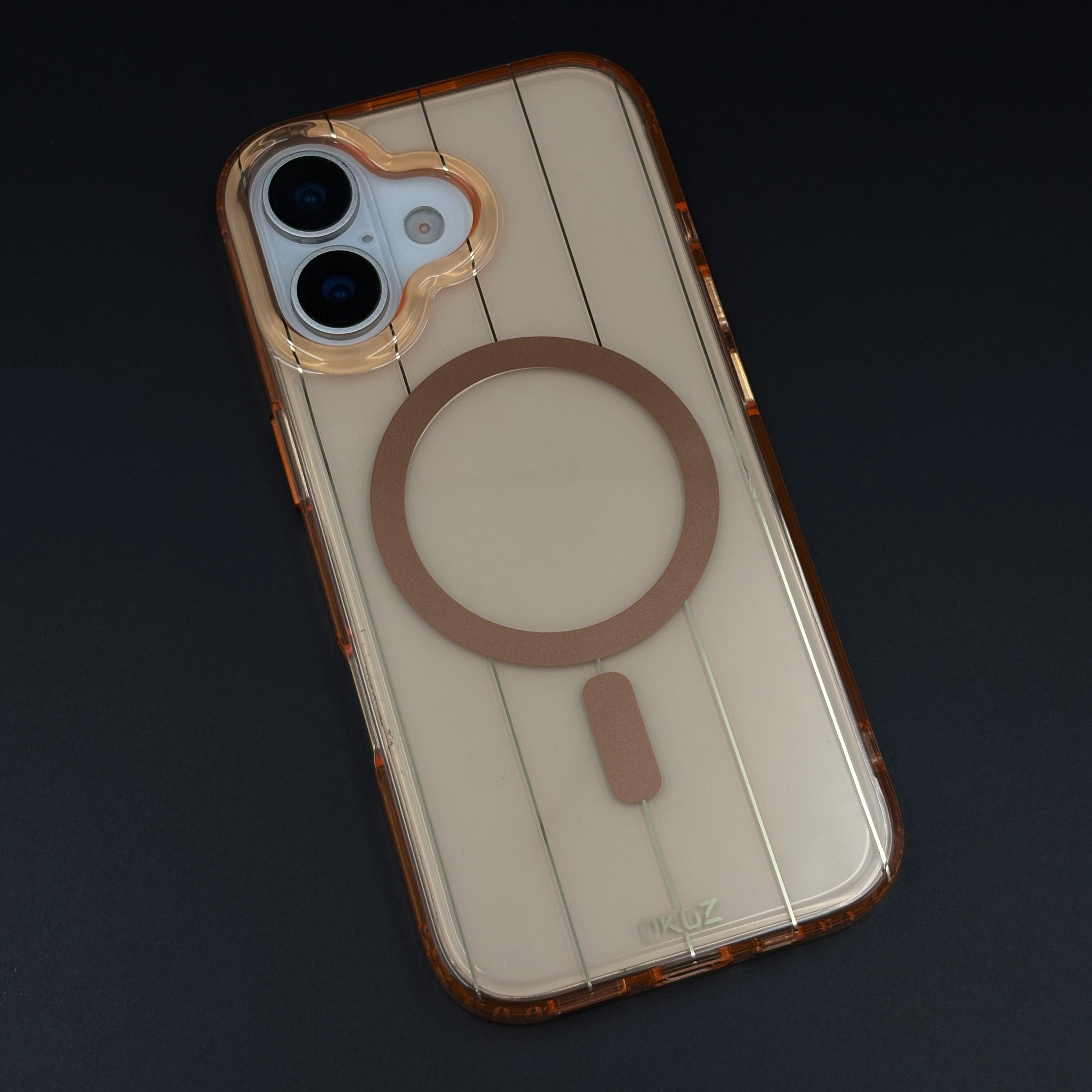 Smokey MagSafe Transparent Mobile Case Cover for iPhone 17 | Anti‑Yellow Line Design Back