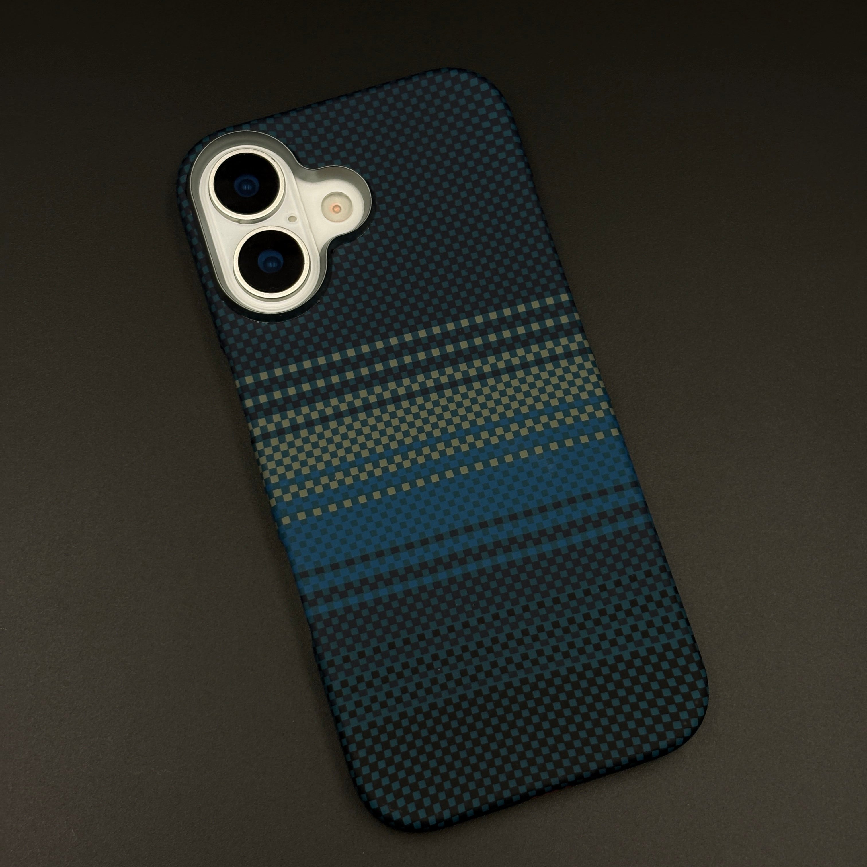 iPhone 17 Blue Teal Premium Slim Case | Rare Aramid Texture Finish | Real Carbon Fibre Feel | Hidden MagSafe