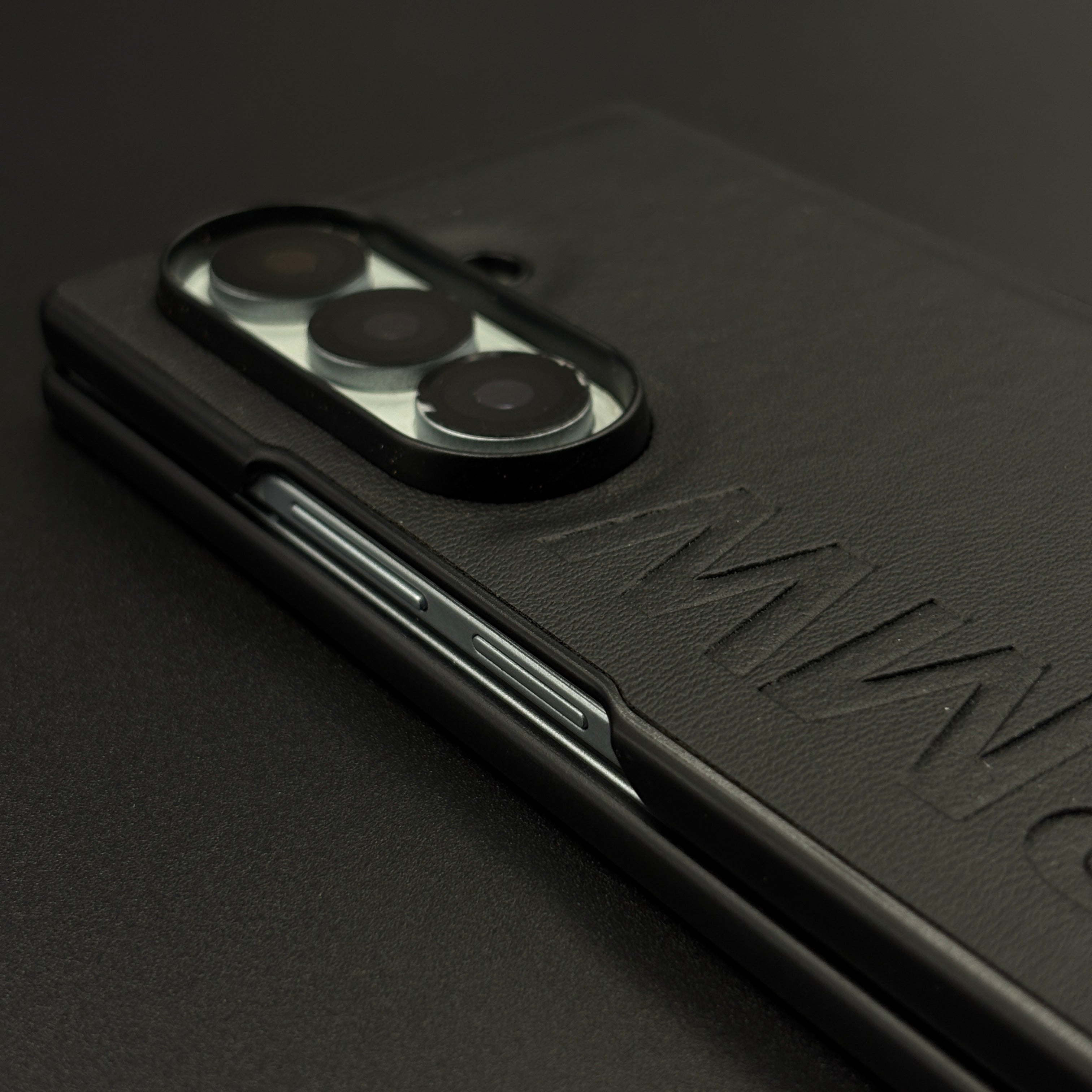 Luxury Sports Car Embossed Name Case with Logo for Samsung Galaxy Z Fold 7 with Sleek Black Finish