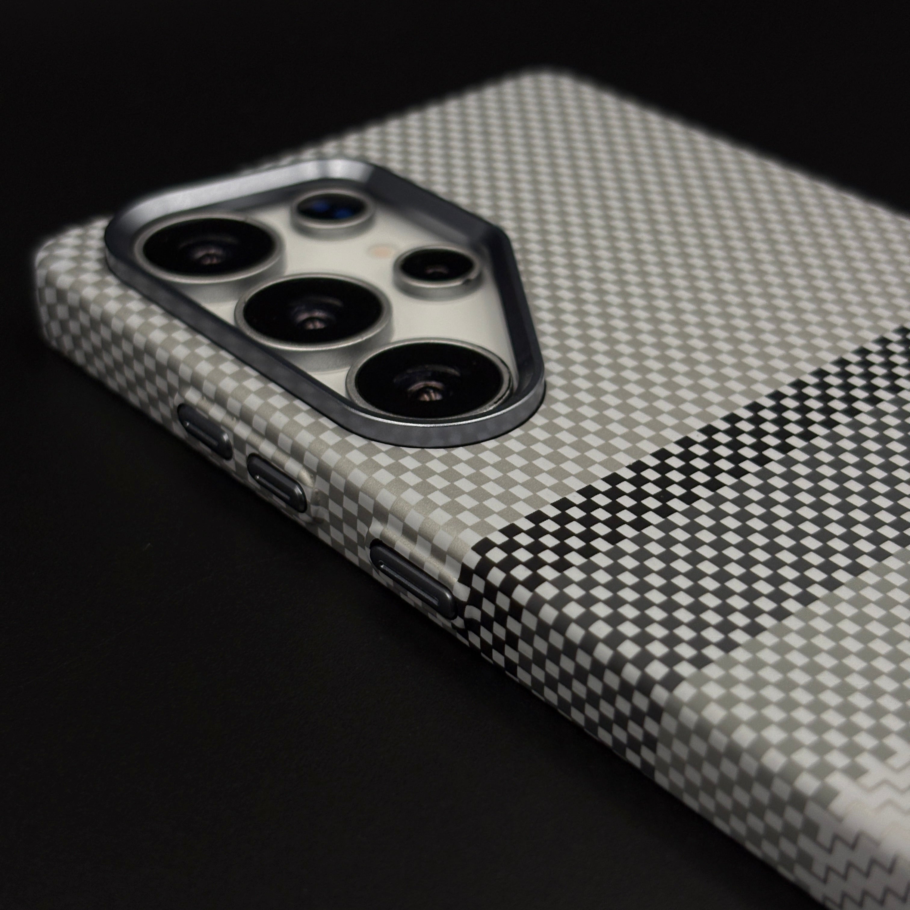 Aramid Texture Case Monochrome Stripe for Samsung Galaxy S24 Ultra Carbon Fibre Feel | Hidden MagSafe | Ultra Slim Fit