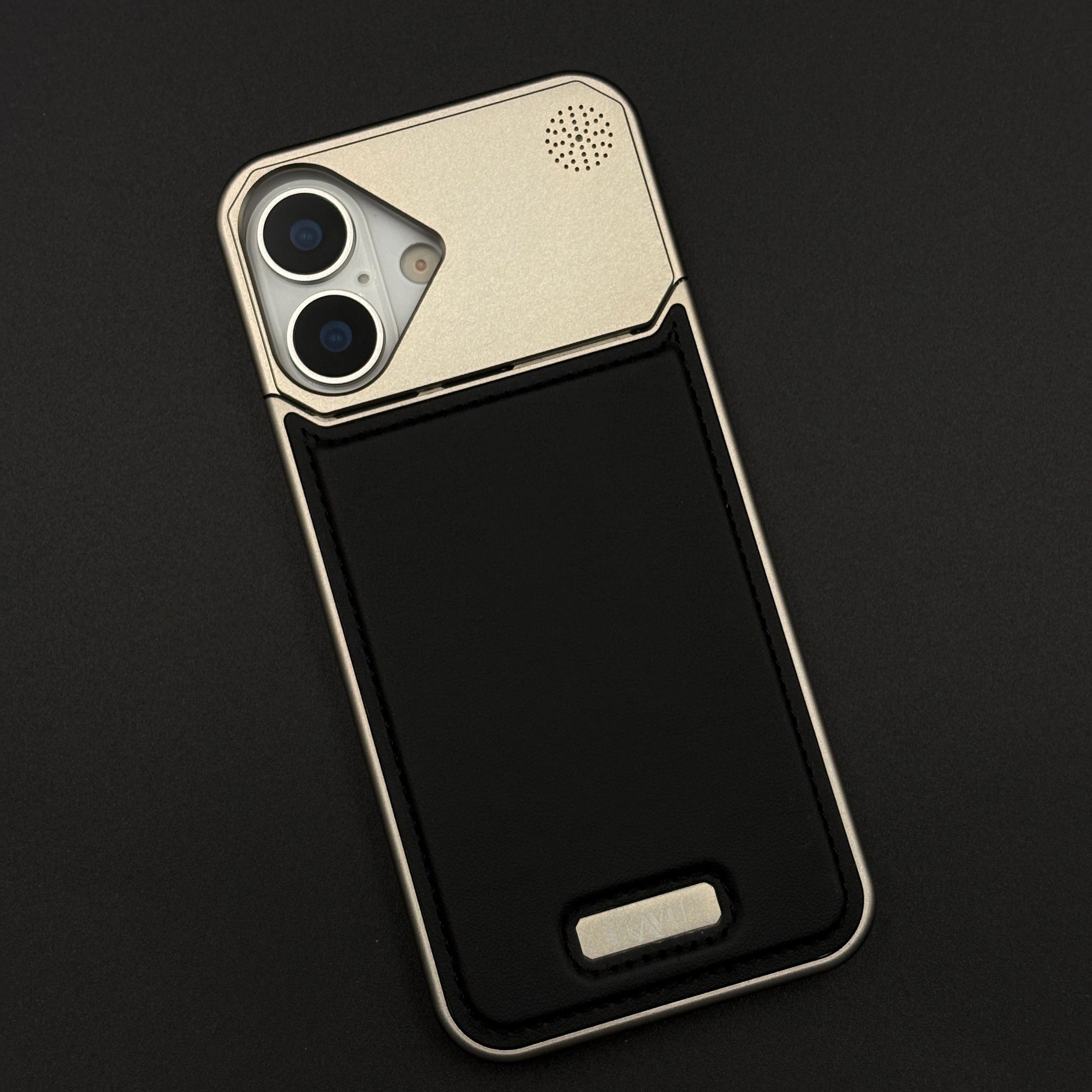 Aluminium Metal Leather Case Cover with Hidden MagSafe for iPhone 17