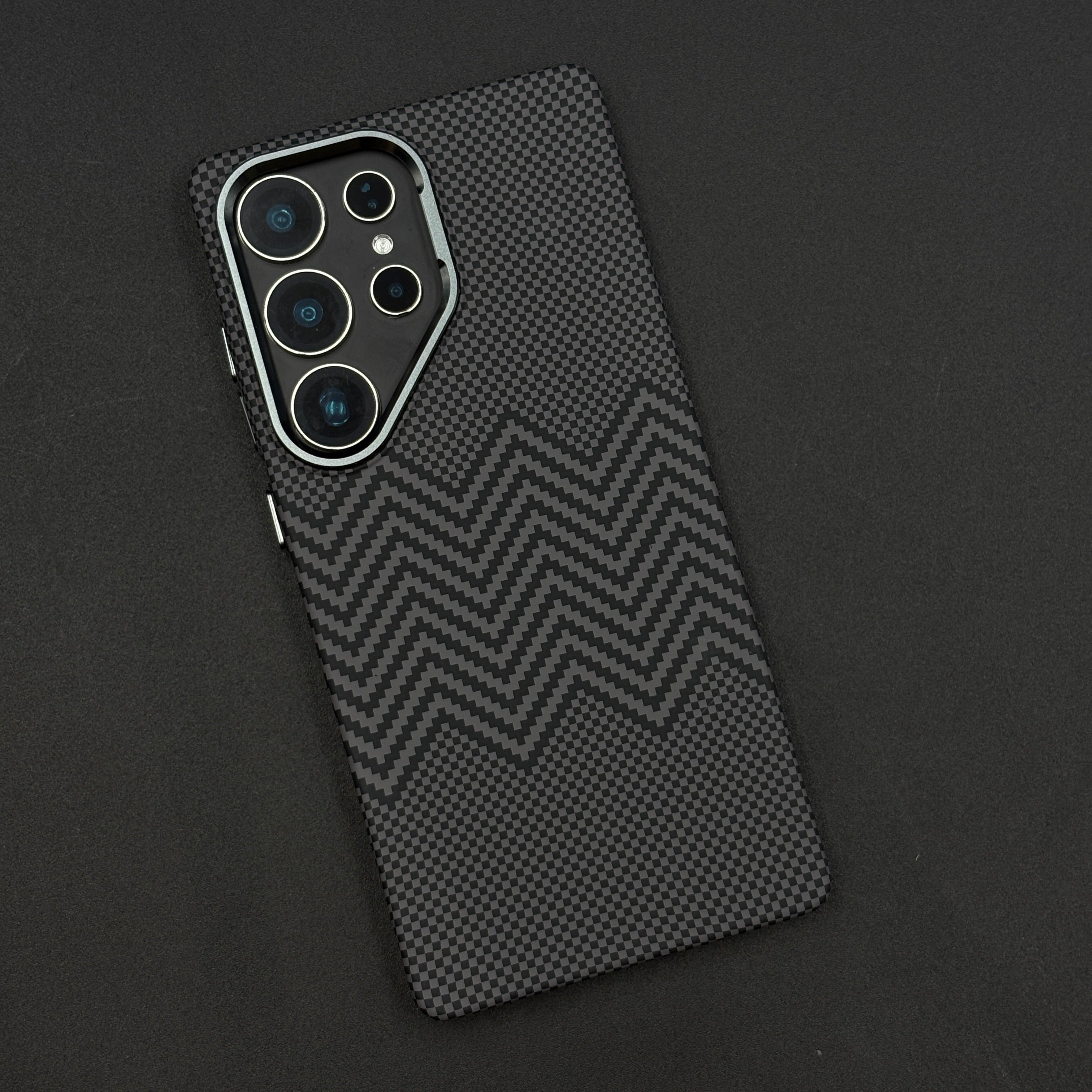 Aramid Texture Case Dual Tone Black for Samsung Galaxy S25 Ultra Carbon Fibre Feel | Hidden MagSafe | Ultra Slim Fit