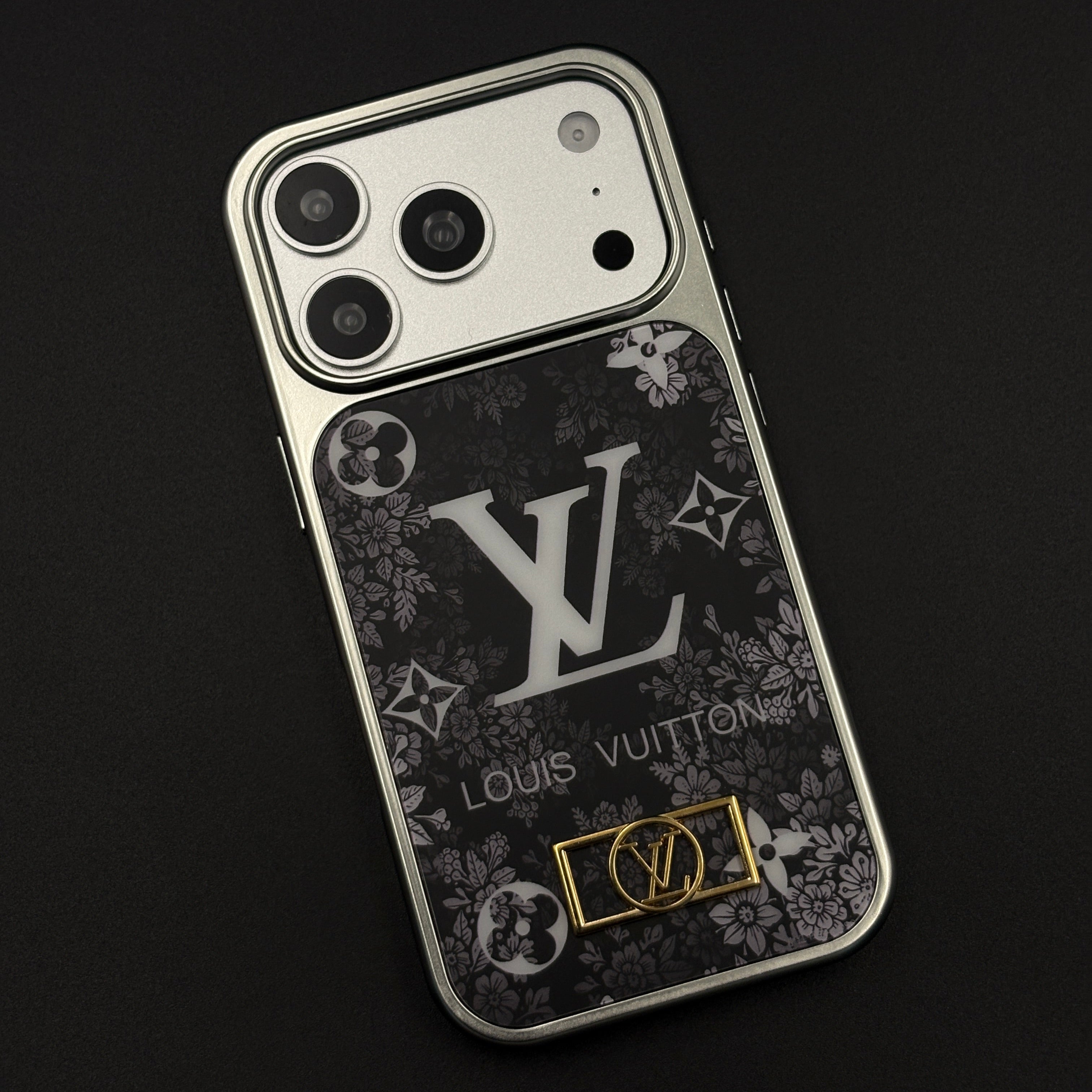 Luxury Floral Monogram Noir Designer Case for iPhone 17 Series