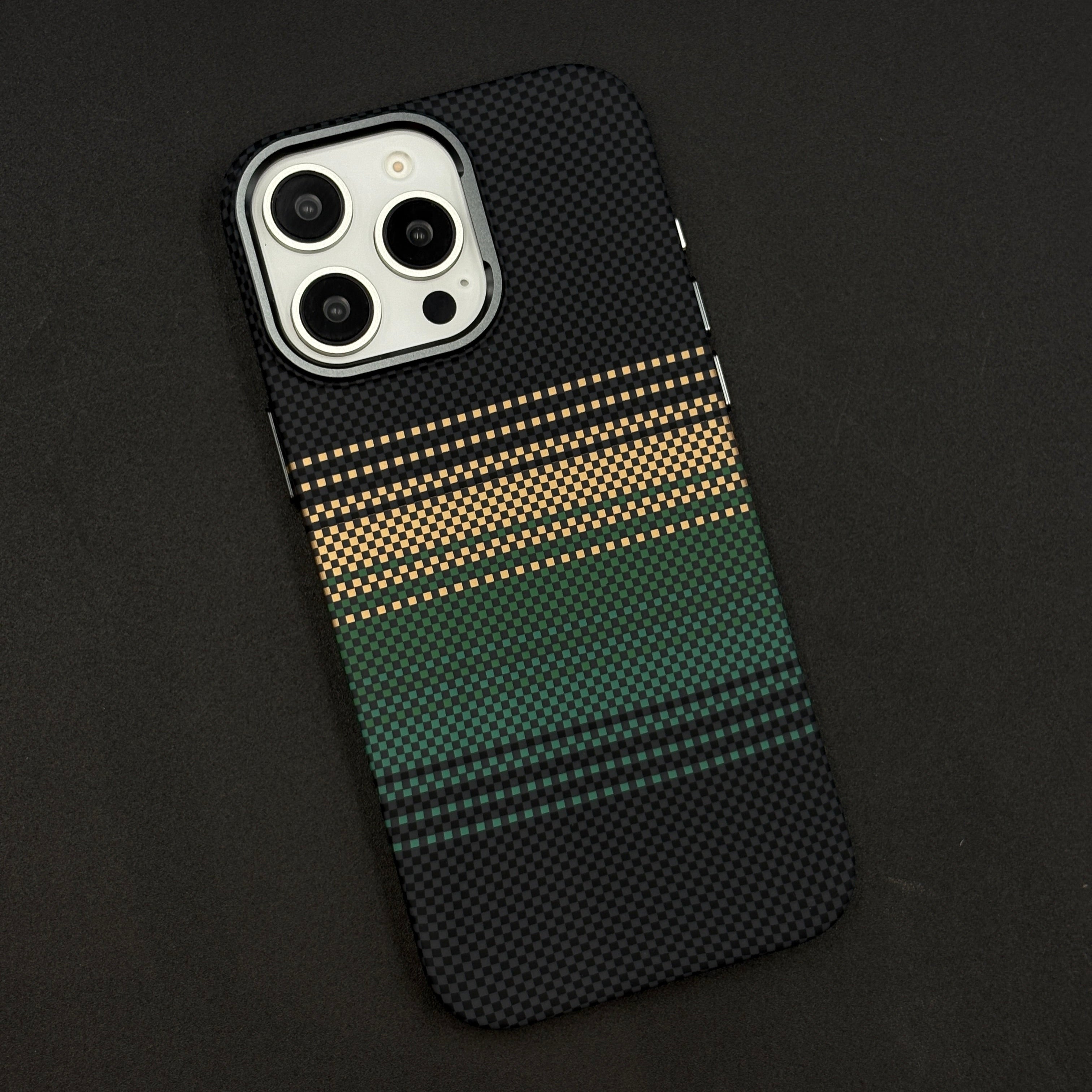 iPhone Series Pixelated Premium Slim Case | Rare Aramid Texture Finish | Real Carbon Fibre Feel | Hidden MagSafe