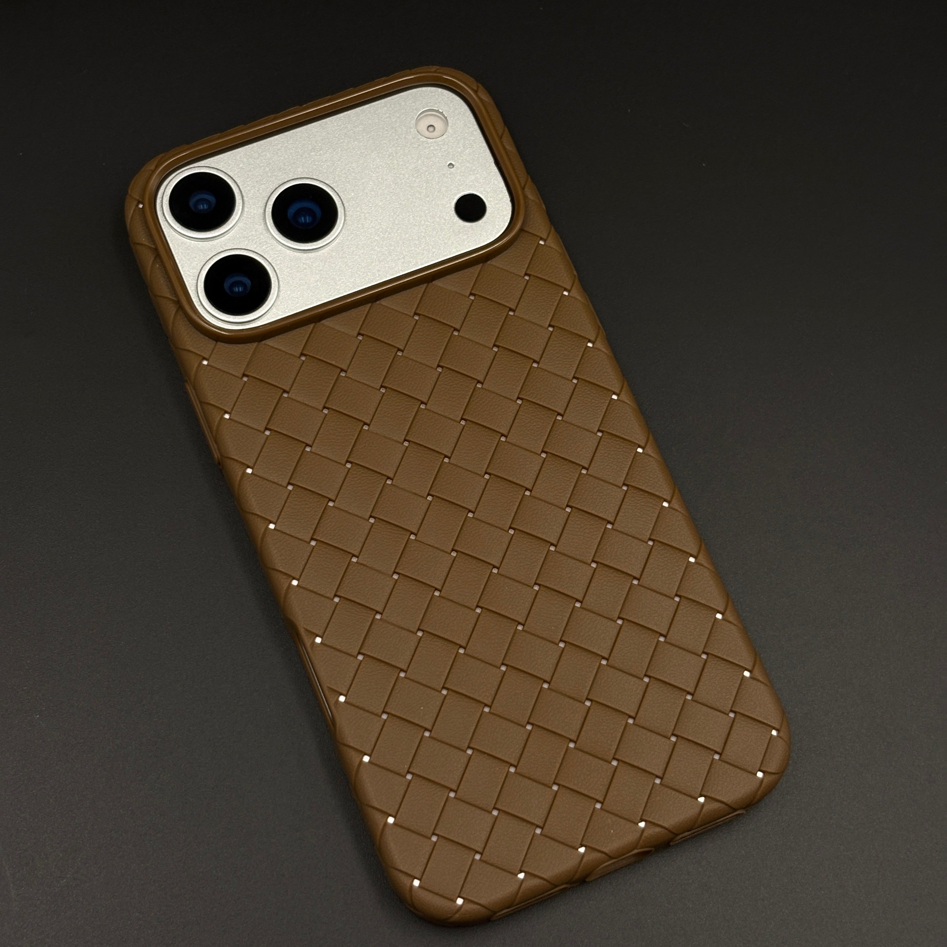 Woven Leather Mobile Case Cover for iPhone 17 Series | Basket Weave Slim Protection