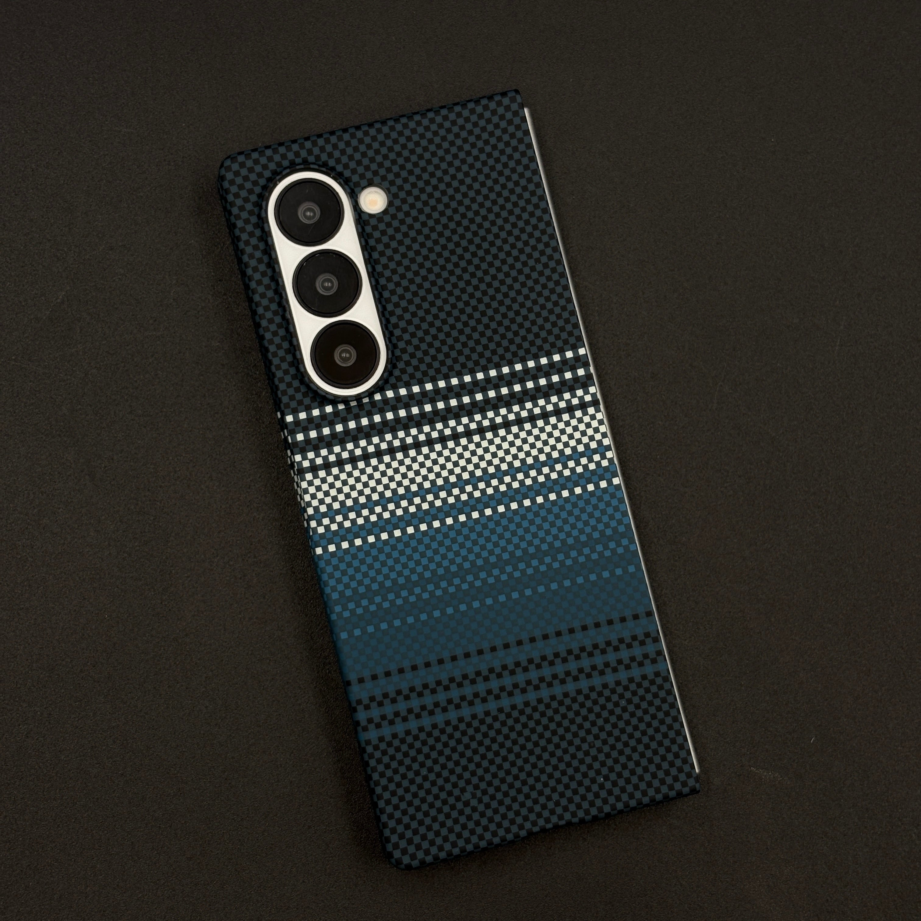 Samsung Galaxy Z Fold 6 Teal Premium Slim Case | Rare Aramid Texture Finish | Real Carbon Fibre Feel | Hidden MagSafe