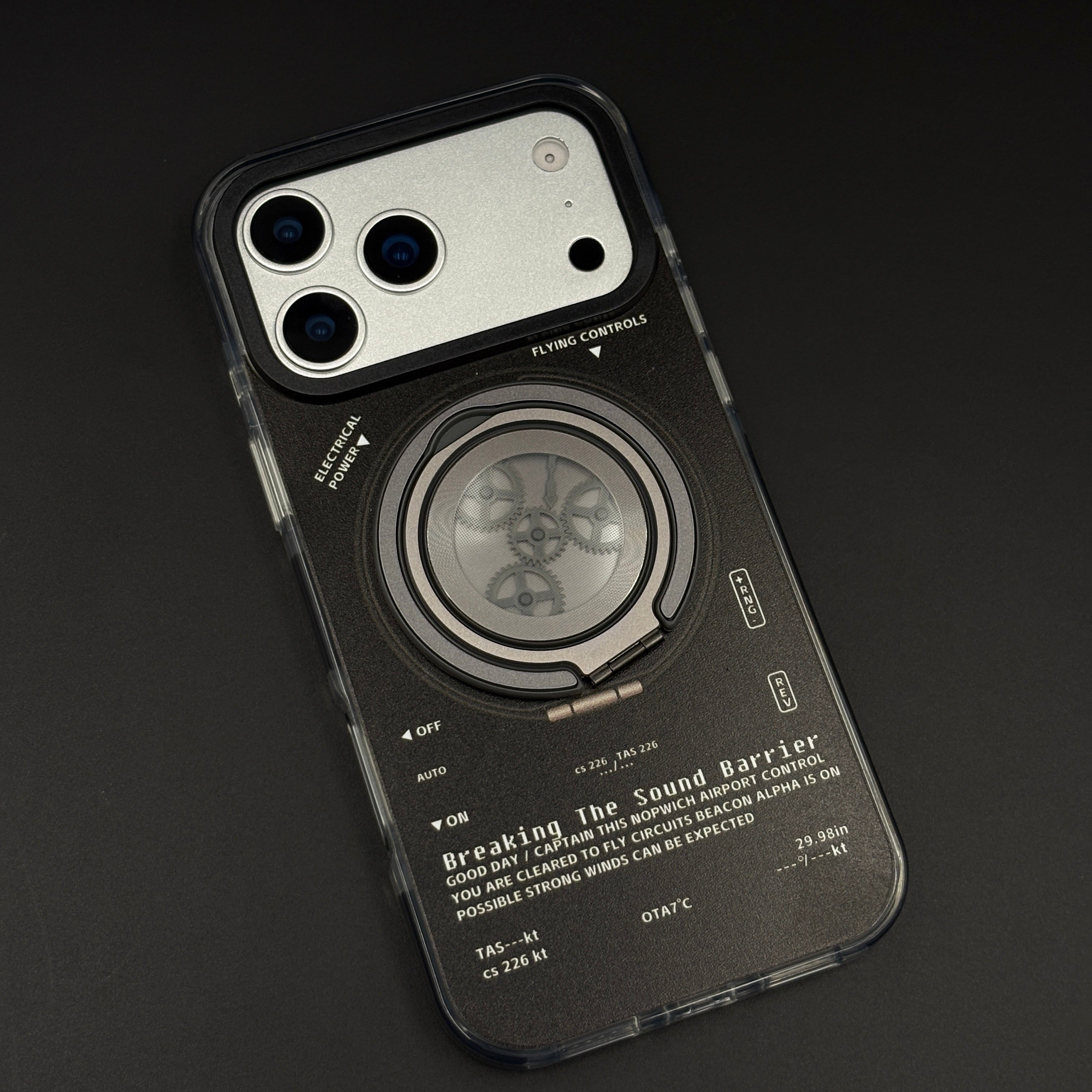 Metal Rotating Stand MagSafe Case for iPhone 17 Series | Futuristic Tech Gear Ring Kickstand