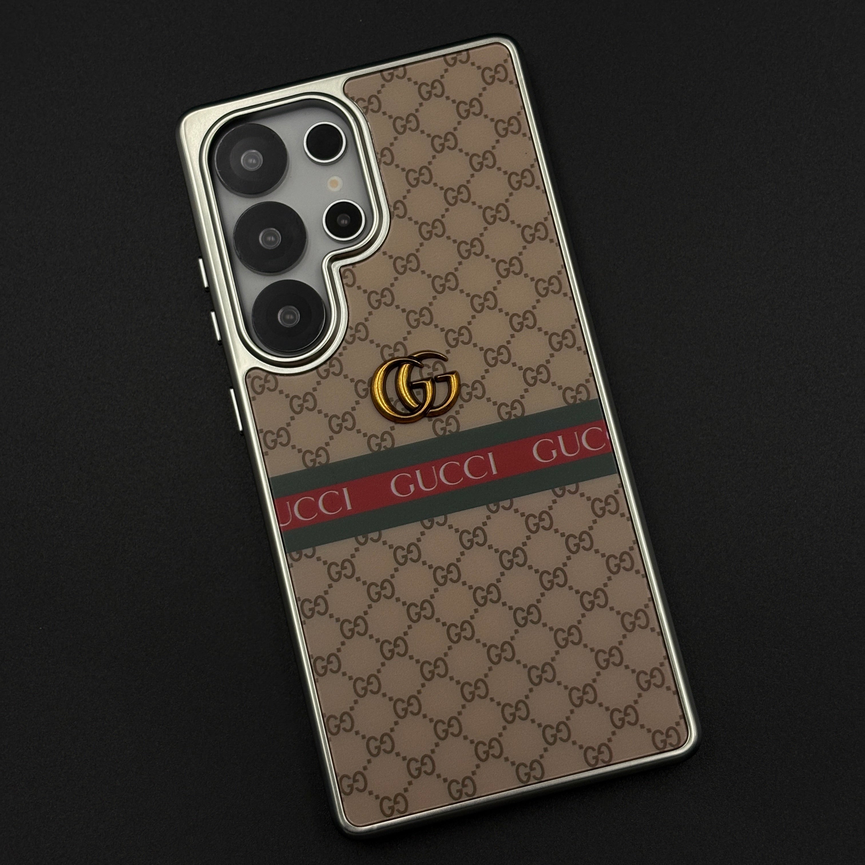 Heritage GG Stripe Monogram Luxe Case for Samsung Galaxy S25 Ultra