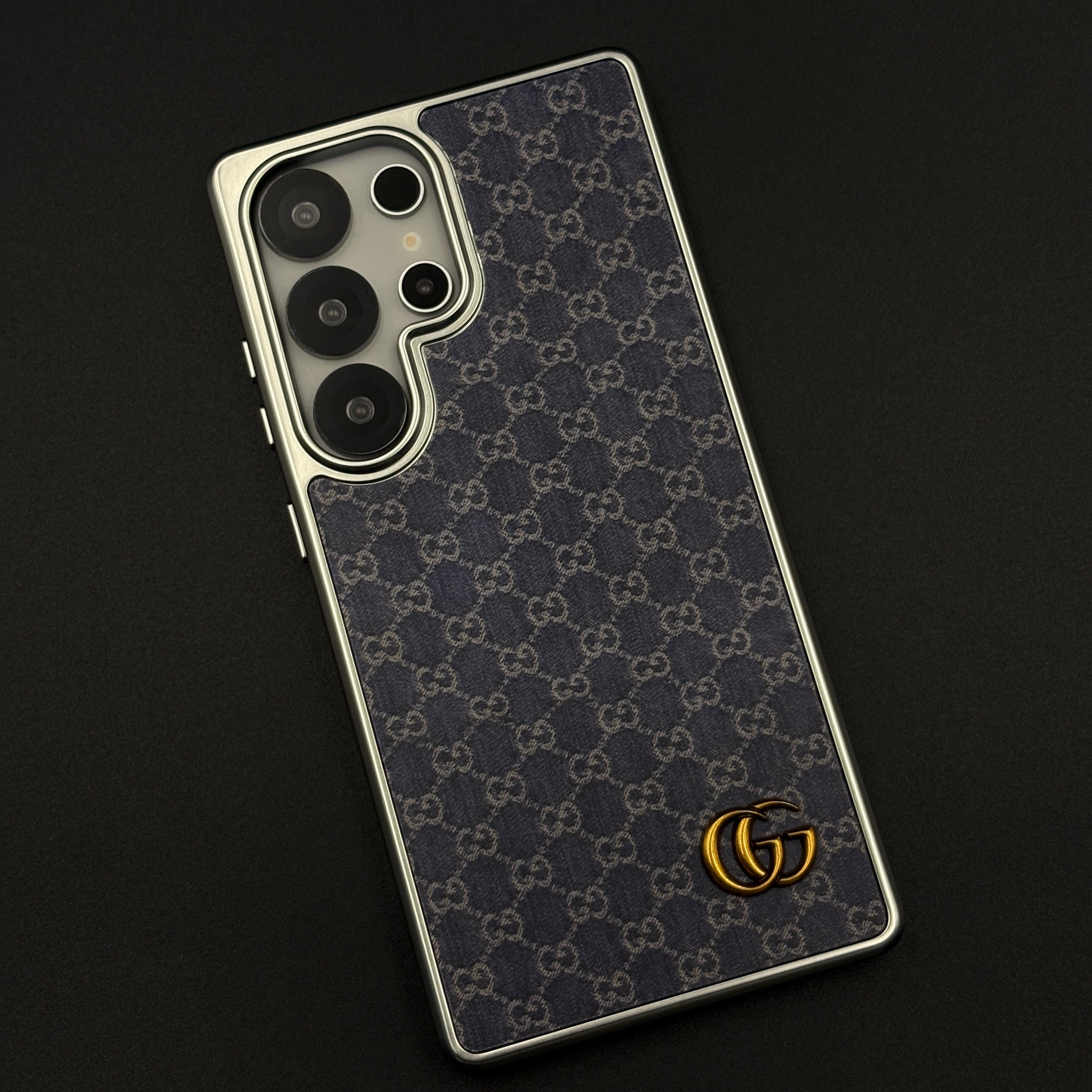 Faded Denim Style GG Monogram Luxe Case for Samsung Galaxy S25 Ultra