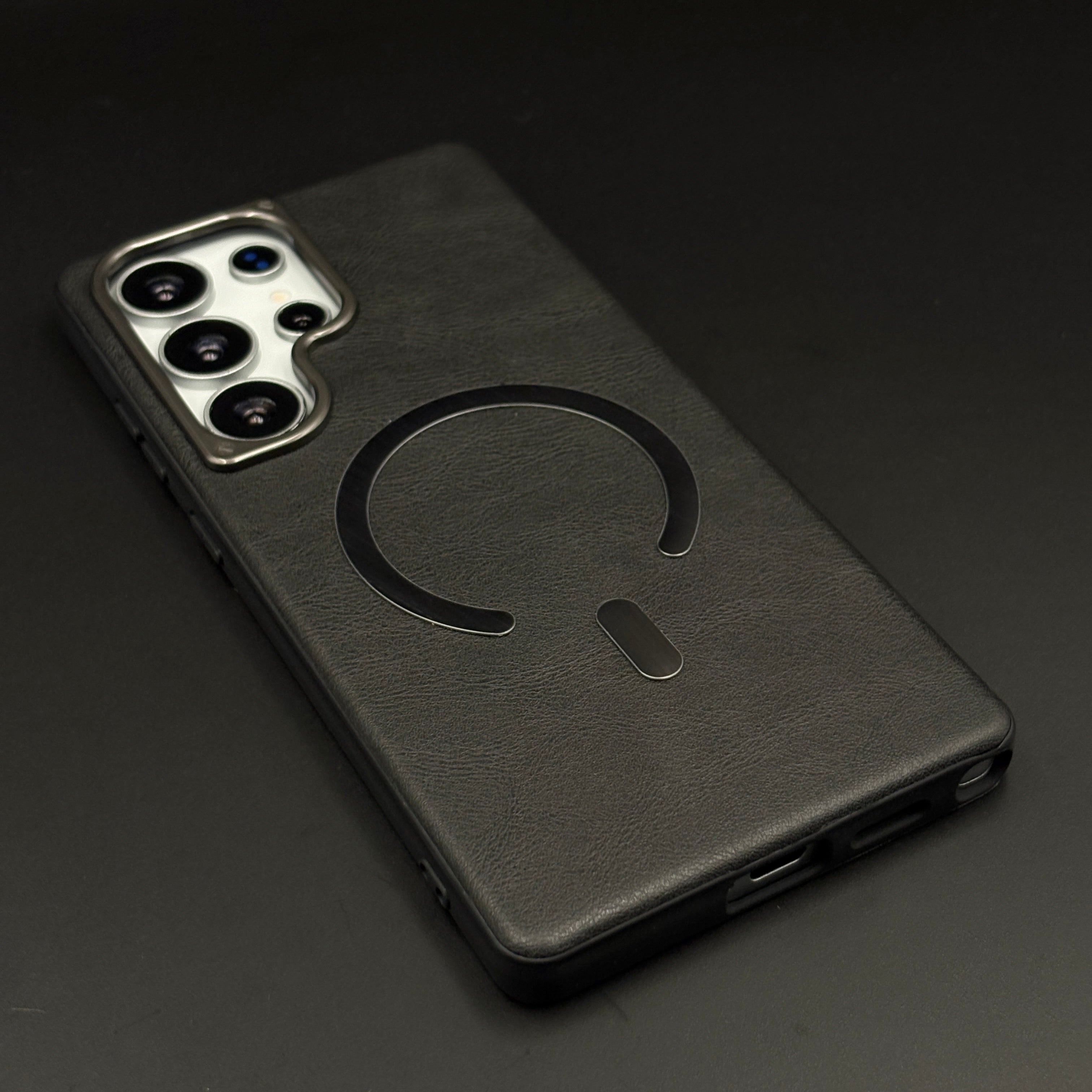 Leather MagSafe Mobile Case Cover for Samsung Galaxy S24 Ultra | Slim Protective Back