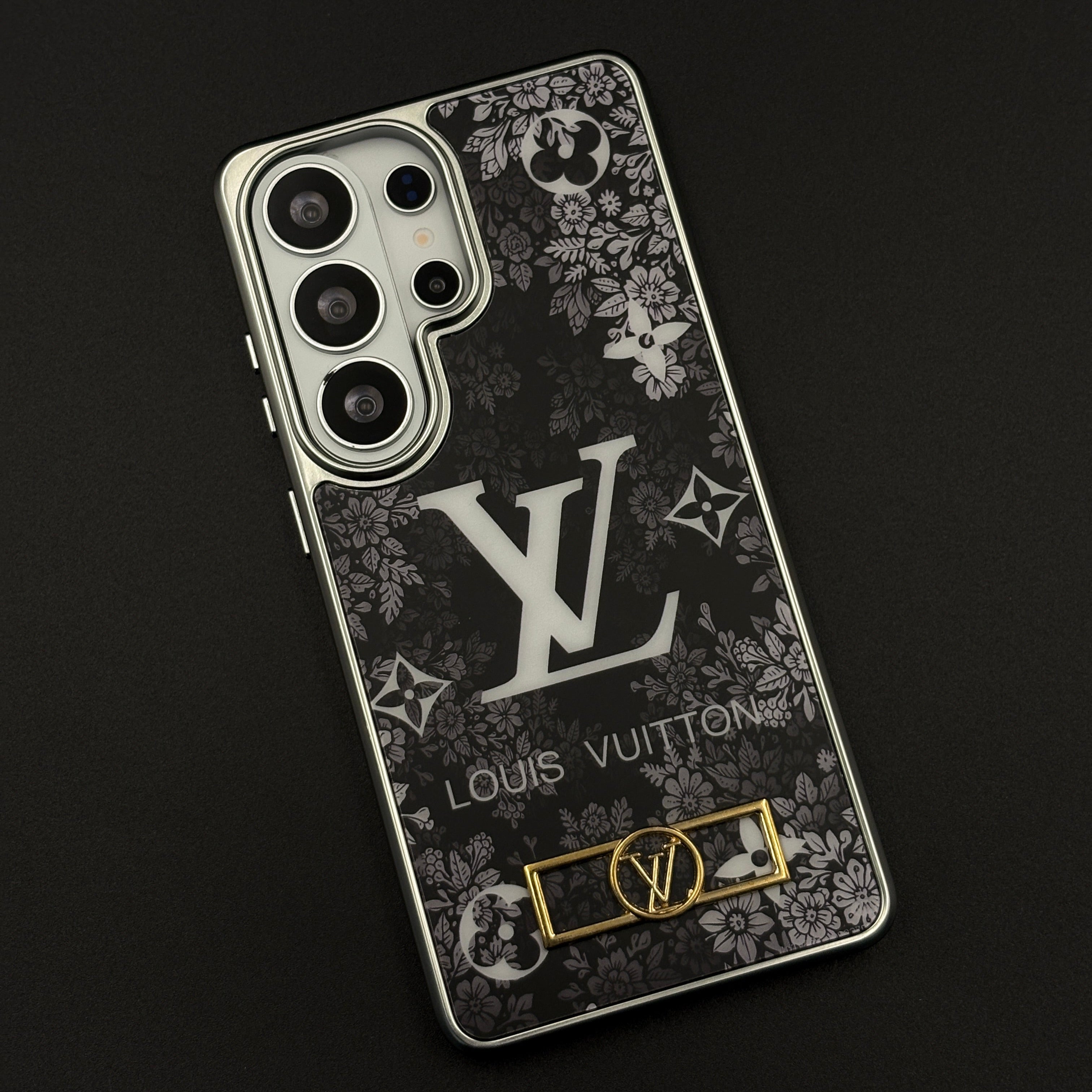 Luxury Floral Monogram Noir Designer Case for Samsung Galaxy S26 Ultra