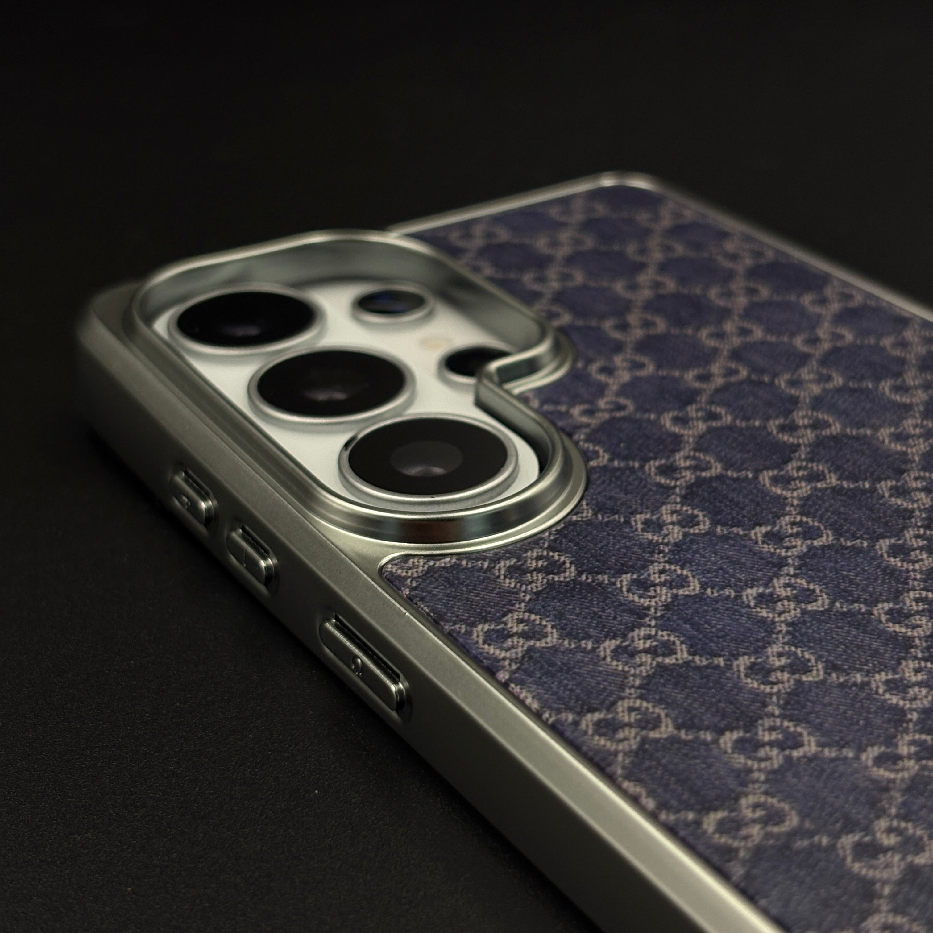 Faded Denim Style GG Monogram Luxe Case for Samsung Galaxy S26 Ultra