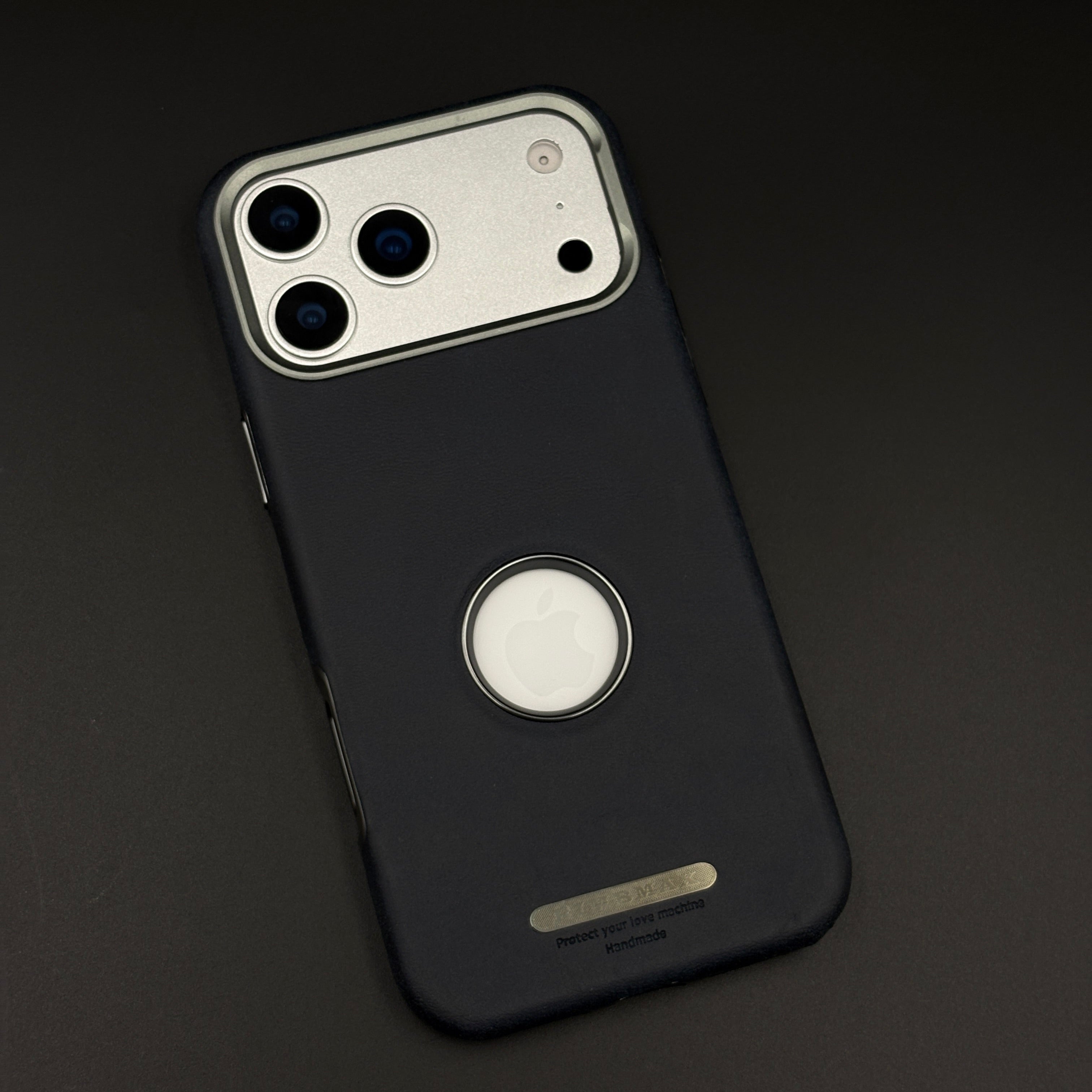 Logo Cut Hidden MagSafe Leather Mobile Case Cover for iPhone 17 Series | Exposed Apple Logo