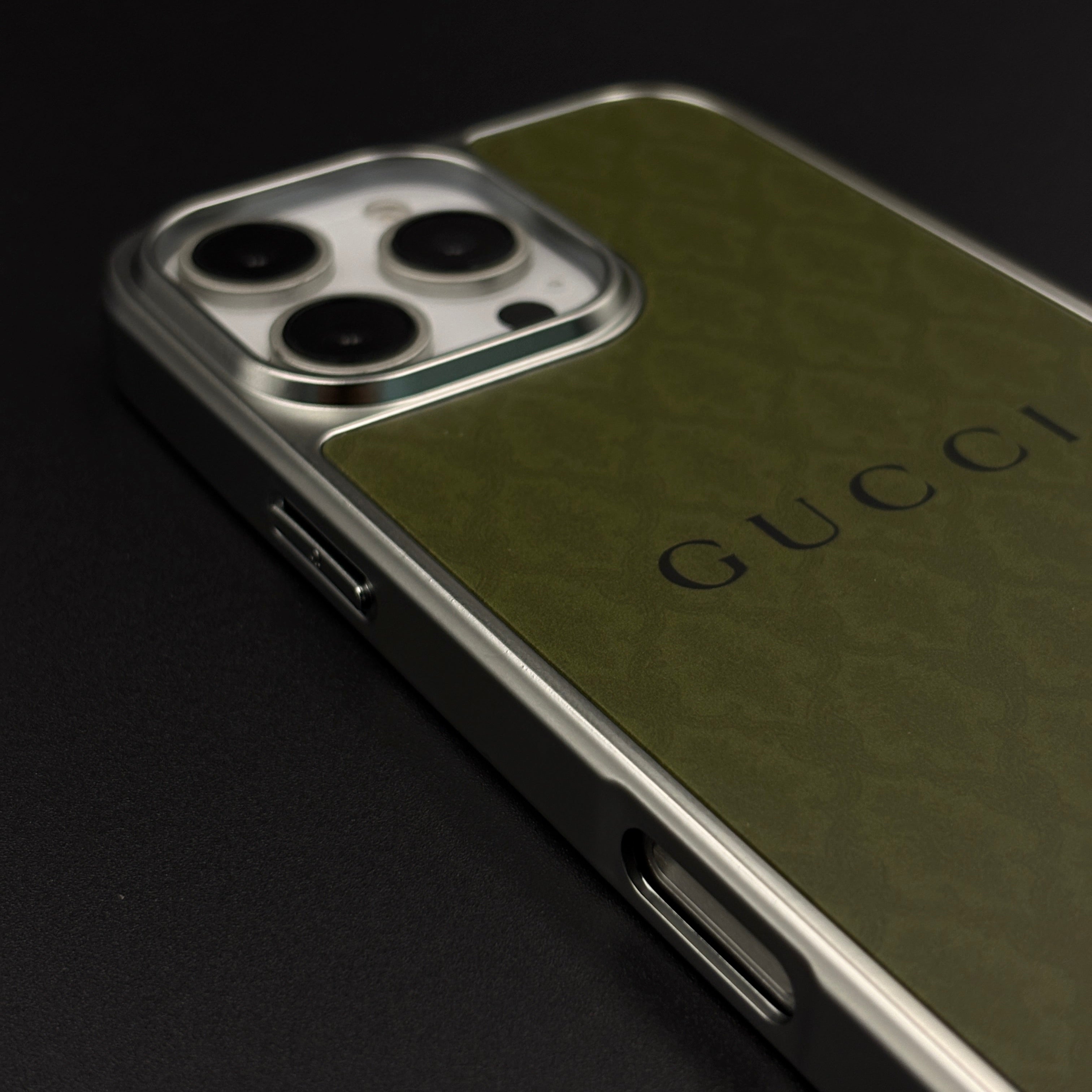 Luxe Olive GG Monogram Luxe Case for iPhone 16 Pro Max