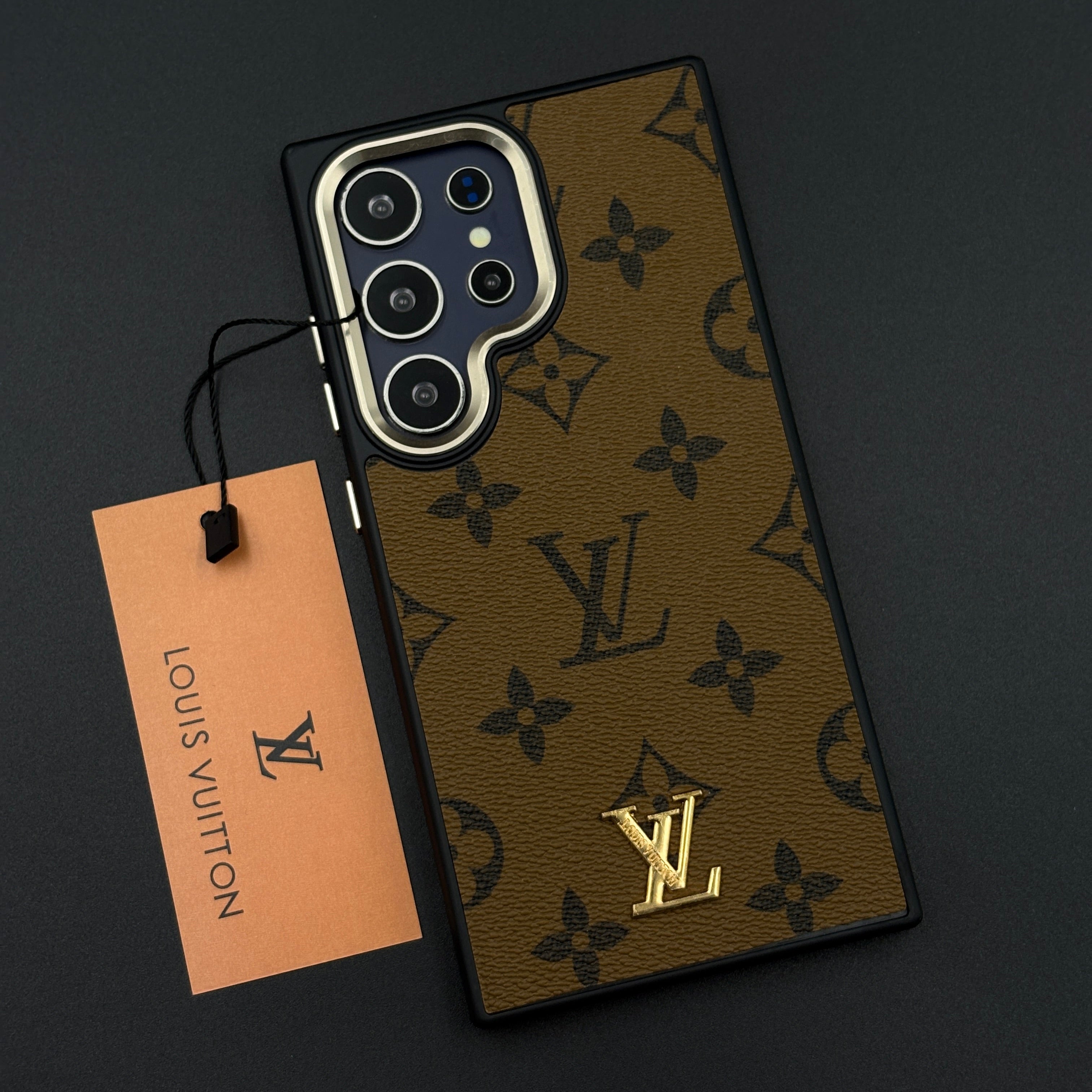 Luxury Fashion Brand Classic Monogram Case for Samsung Galaxy S24 Ultra with Signature Heritage Logo