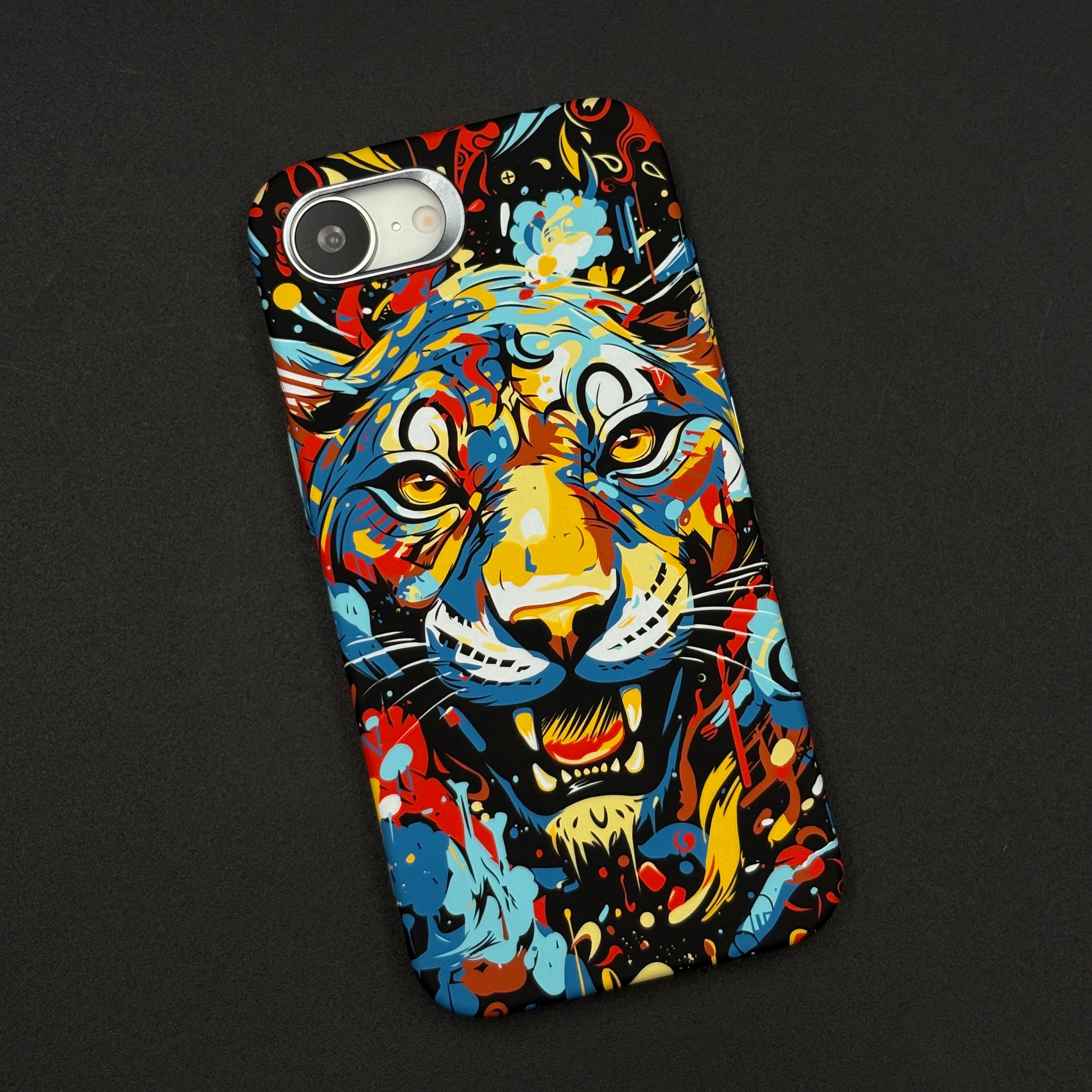 Aramid Texture Case Tiger Abstract for iPhone 16E Carbon Fibre Feel | Hidden MagSafe | Ultra Slim Fit