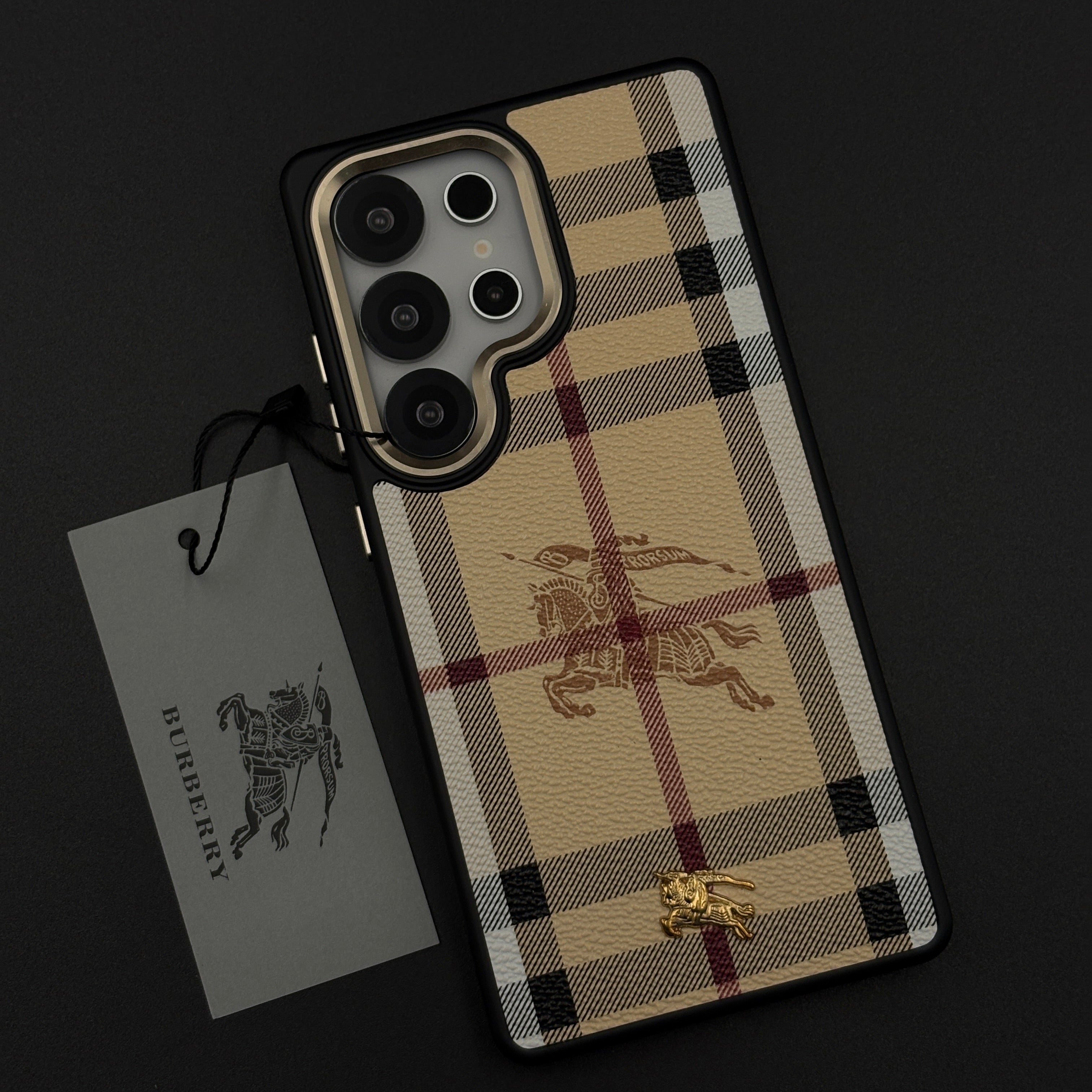 BBRY Luxe Heritage Plaid Case for Samsung Galaxy S25 Ultra with Gold Accent and Classic Check Finish