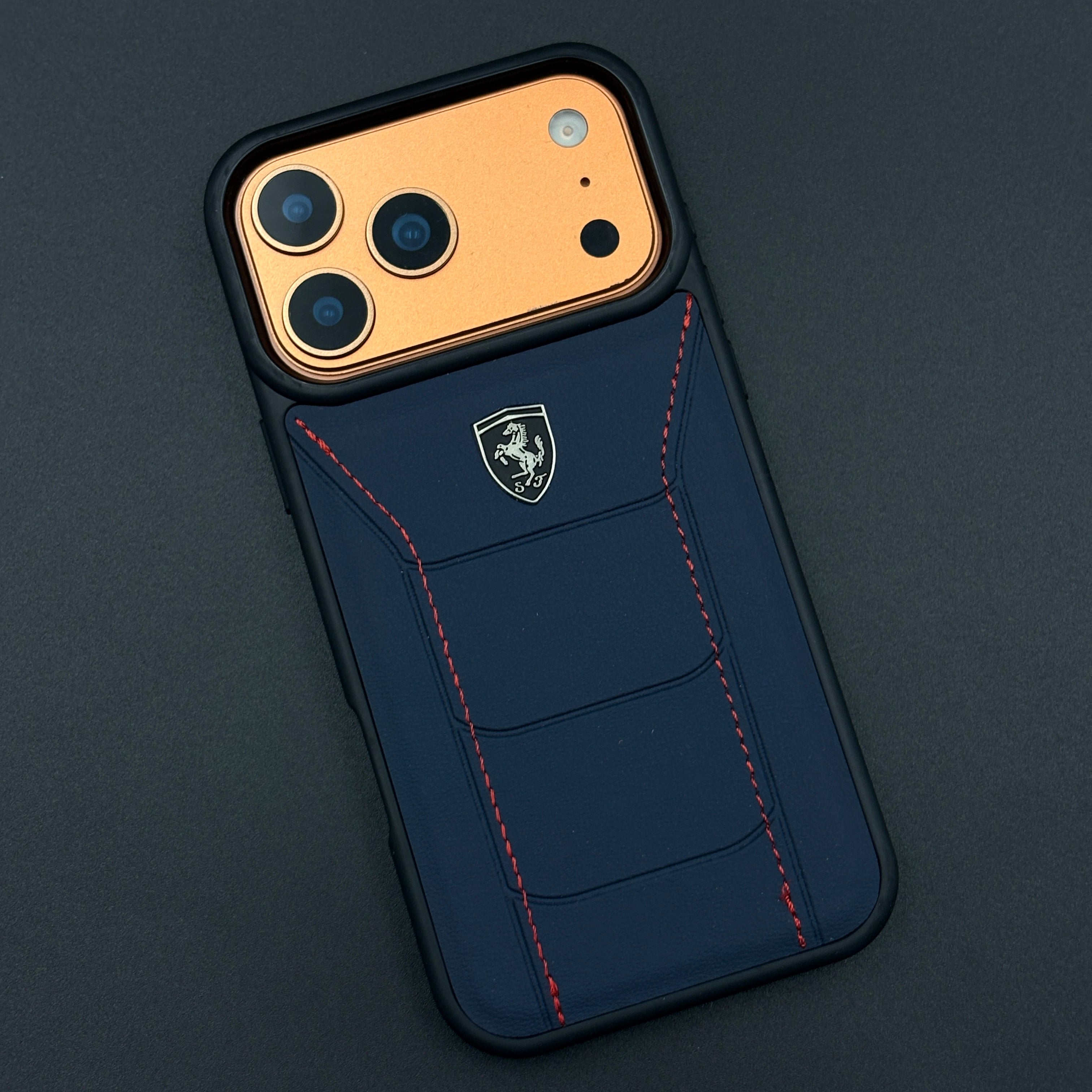 Luxury FR Stitched Leather Phone Case Cover for iPhone 17 Series