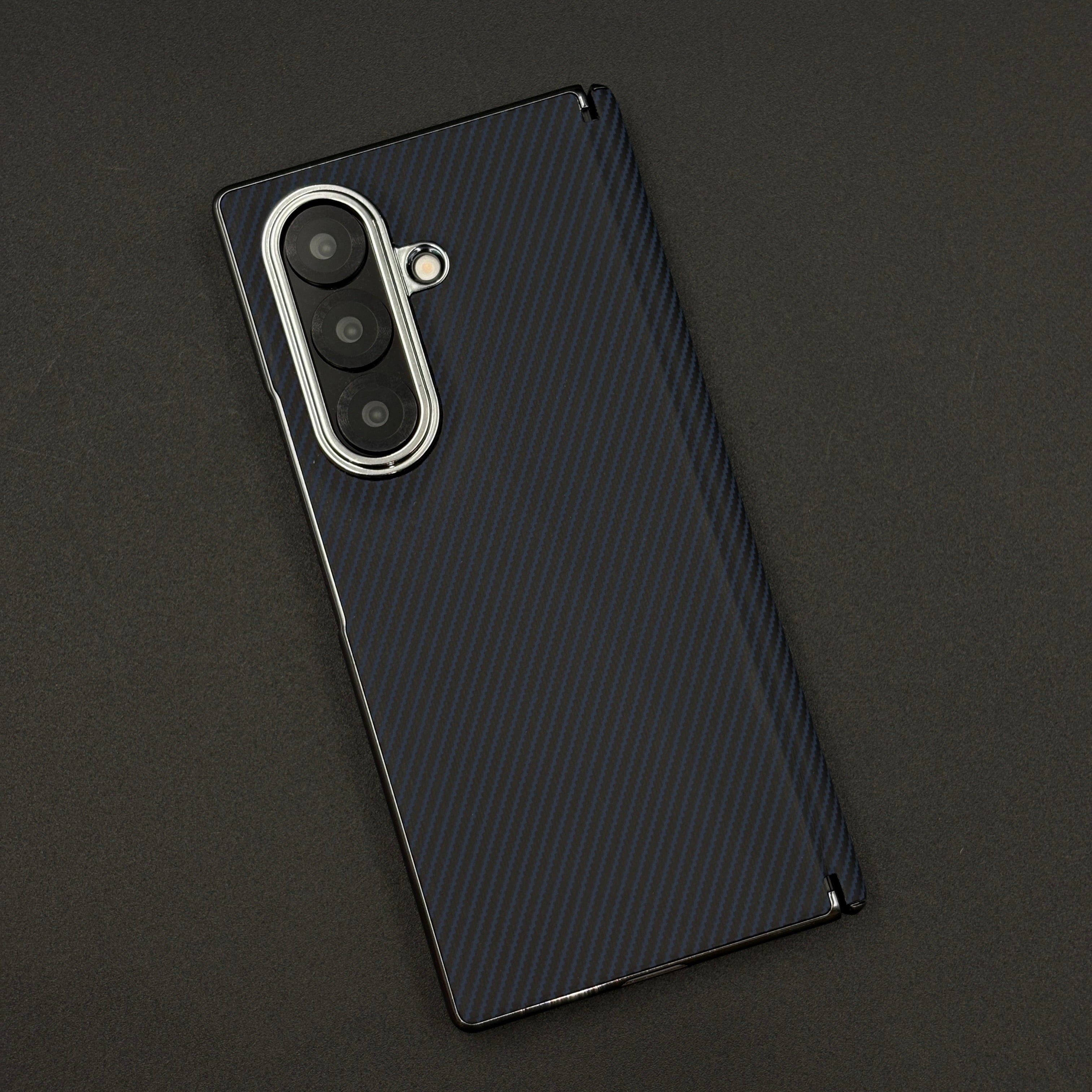 Carbon Fibre Smooth Feel Case with Front Screen Protector For Samsung Galaxy Z Fold 7 | Lightweight | Luxury Look