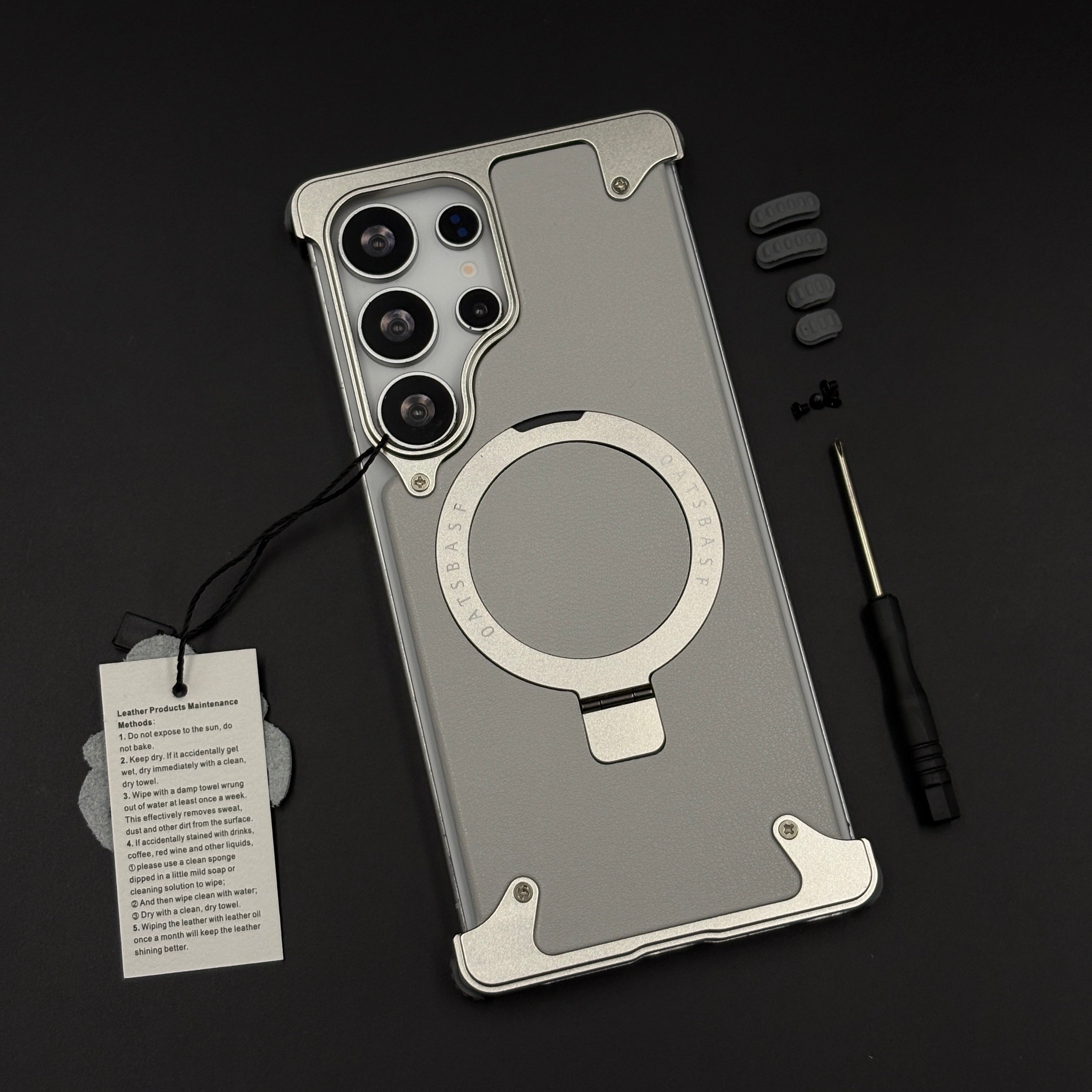 Metal Armor Ring Stand Mobile Case Cover for Samsung Galaxy S25 Ultra | Magnetic Grip
