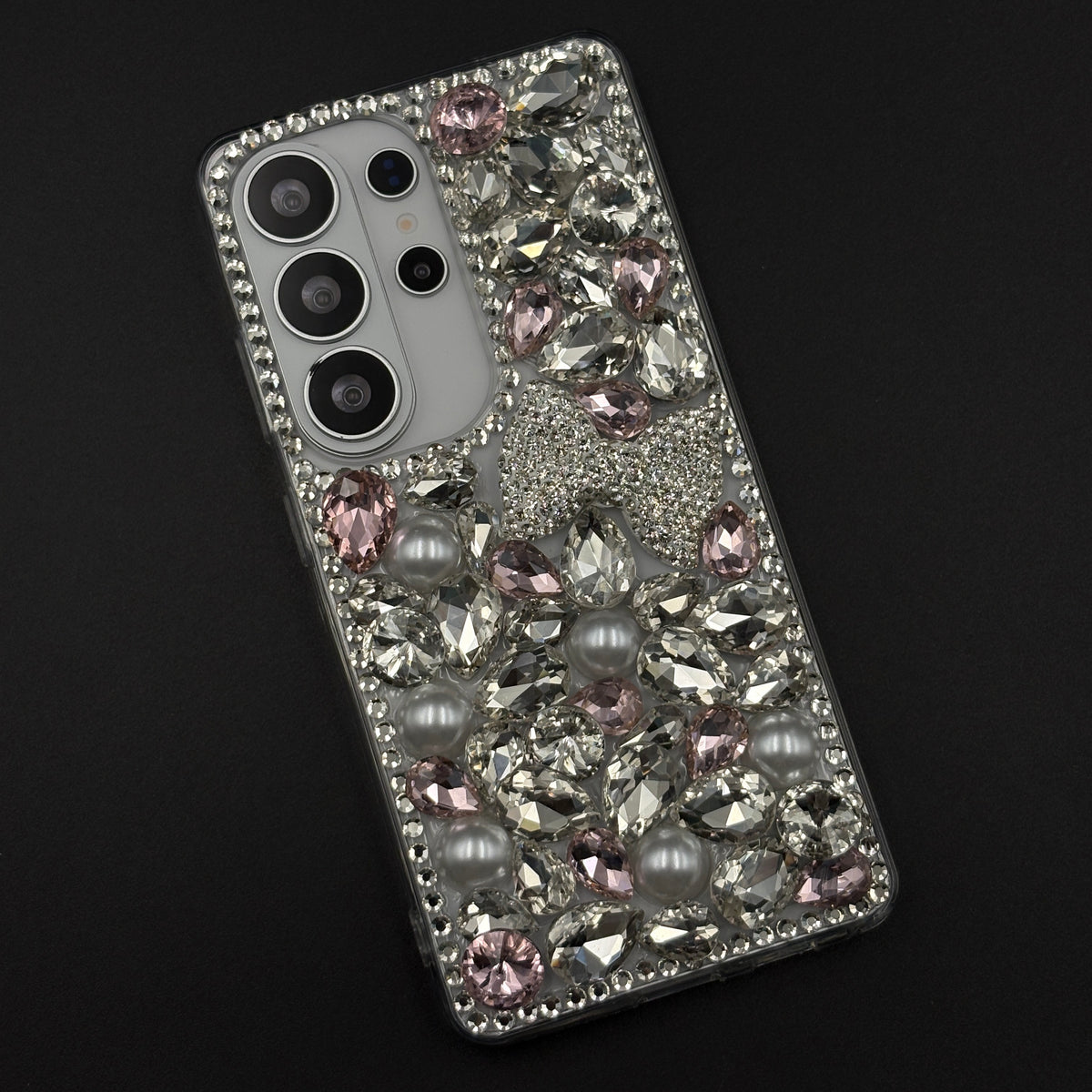 Rose Crystal Bow Pearl Diamond Case for Samsung Galaxy S26 Ultra