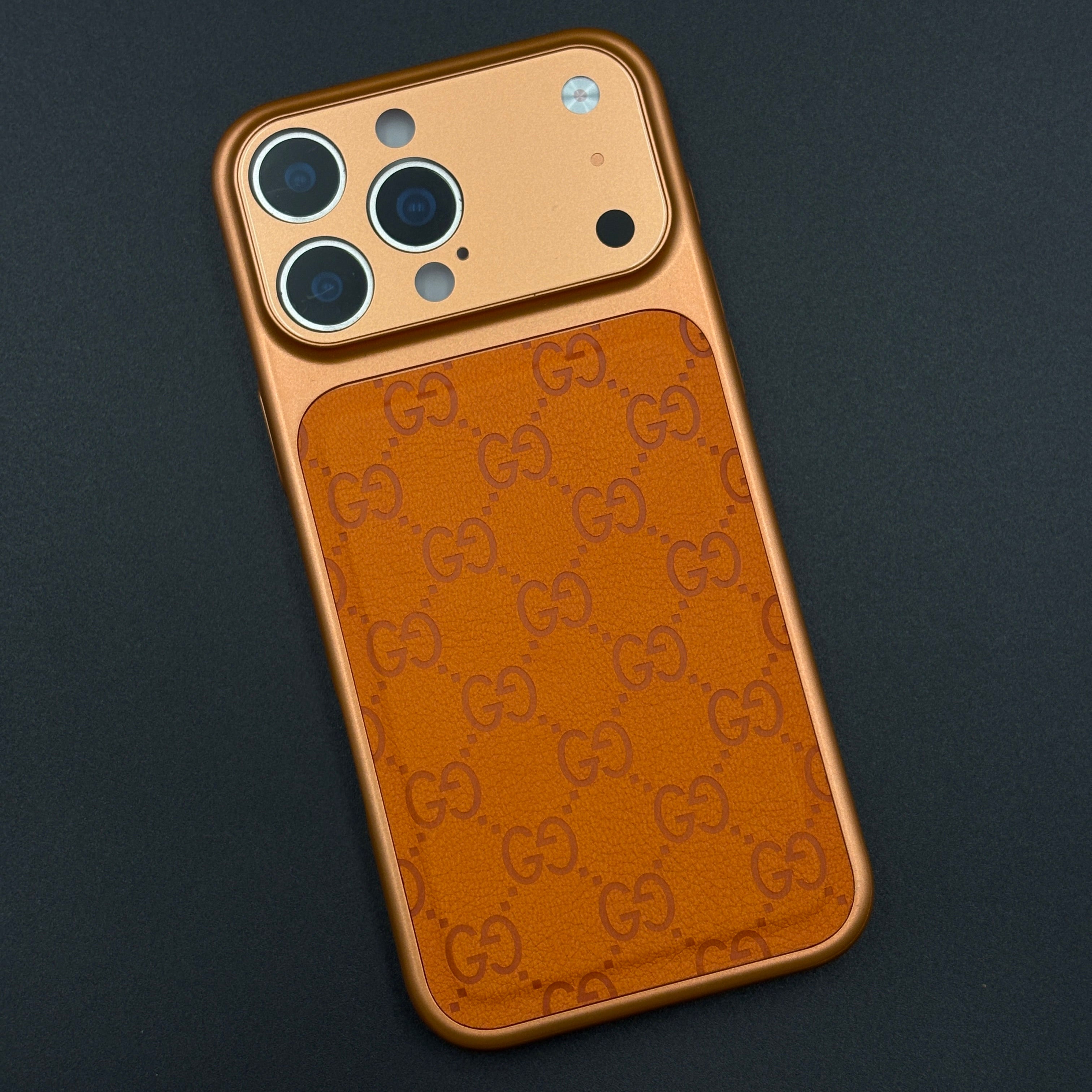 GG Leather Case with Hidden MagSafe and Camera Protection for iPhone 17 Series